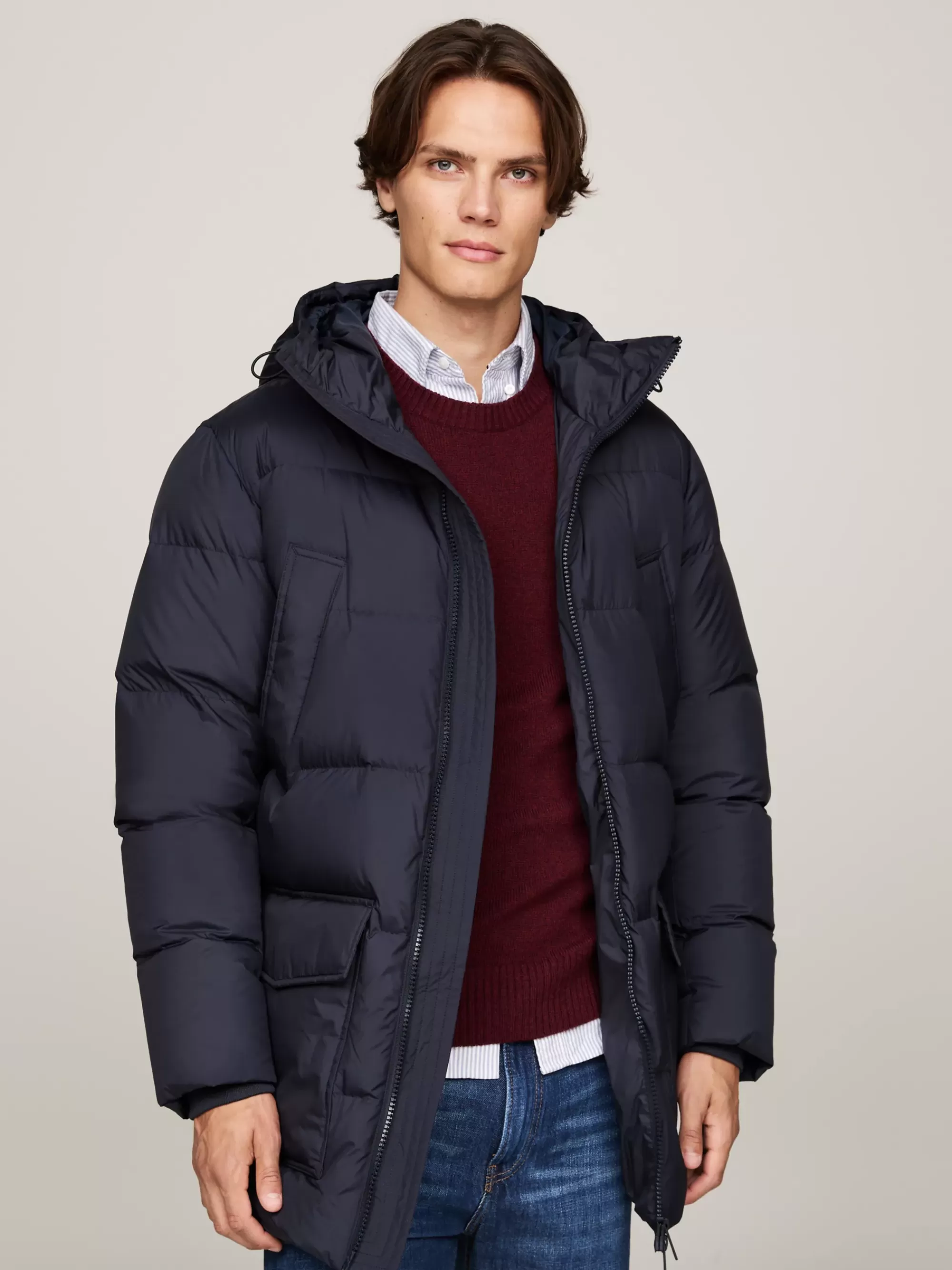 Jassen & Jacks*Tommy Hilfiger Quilted Parka Met Dons En Capuchon DESERT SKY