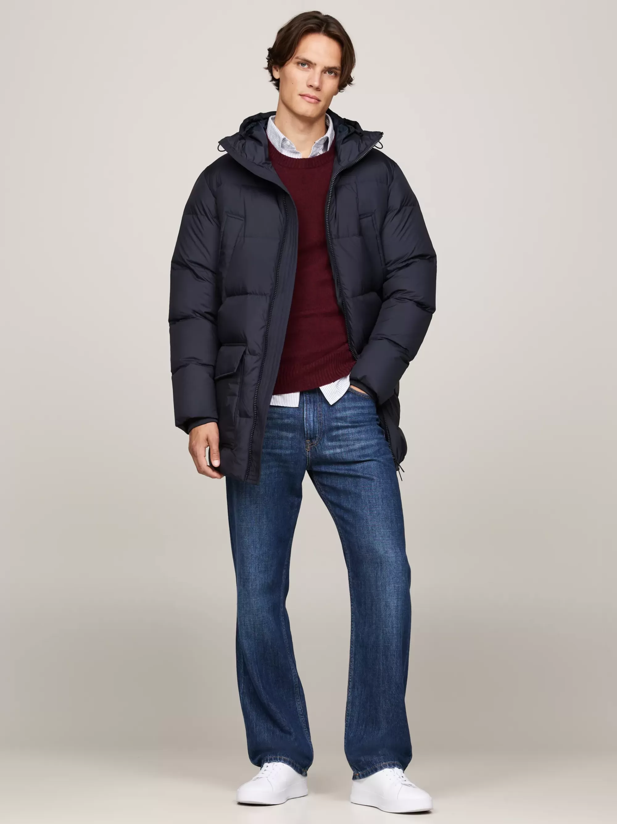 Jassen & Jacks*Tommy Hilfiger Quilted Parka Met Dons En Capuchon DESERT SKY