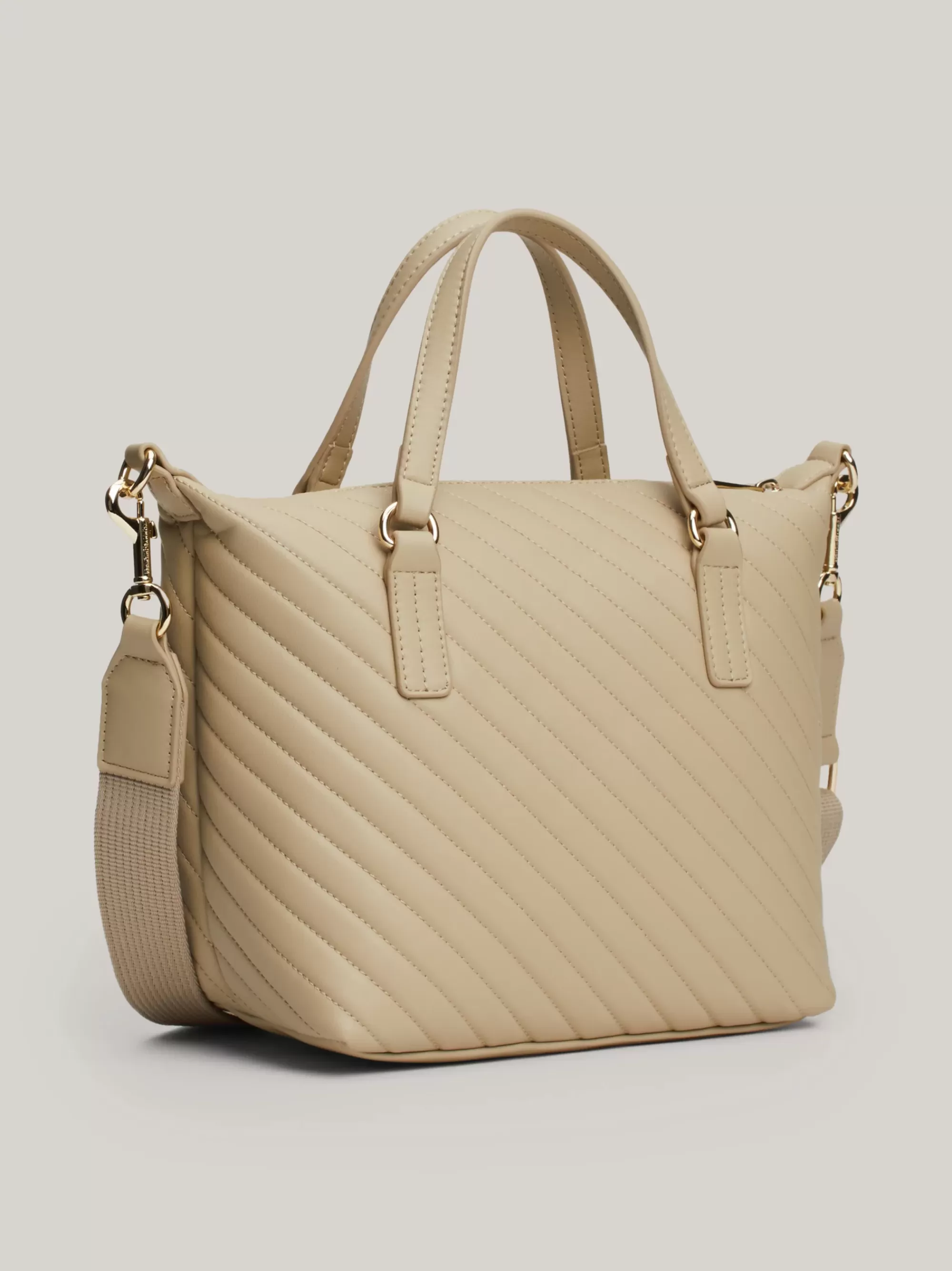 Shoppers*Tommy Hilfiger Quilted Shopper Met TH-monogram BEIGE
