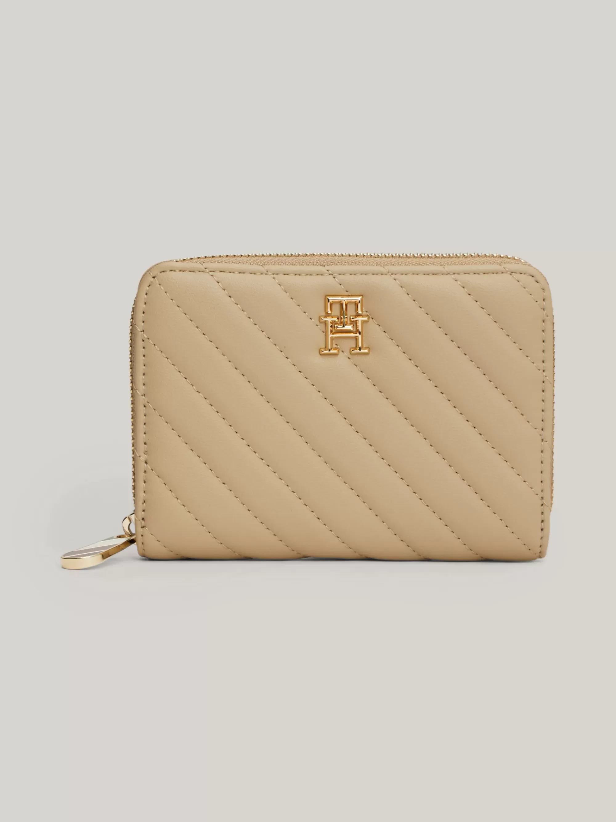 Portemonnees & Sleutelhangers*Tommy Hilfiger Quilted Zip-around Portemonnee BEIGE