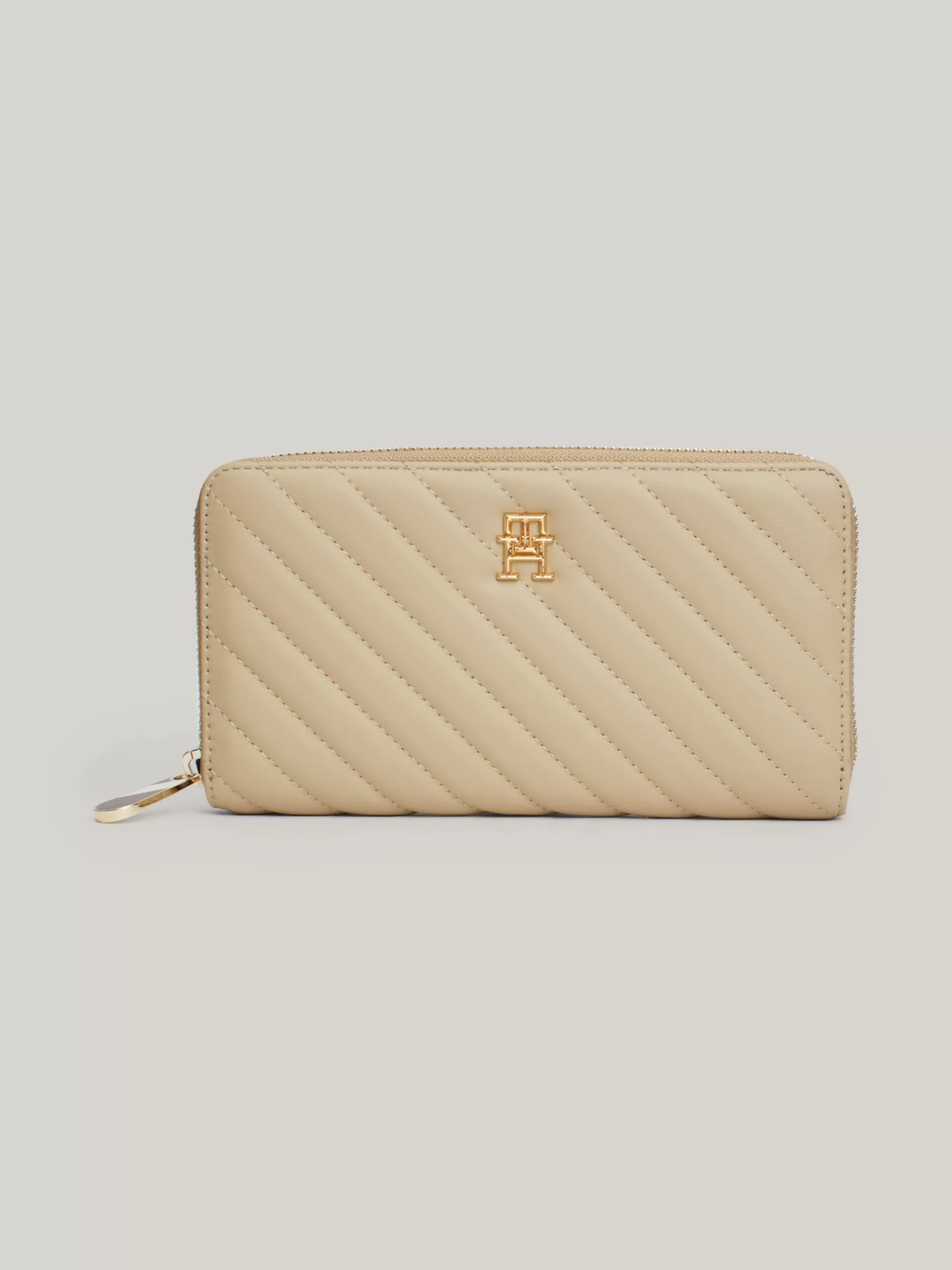 Portemonnees & Sleutelhangers*Tommy Hilfiger Quilted Zip-around Portemonnee BEIGE