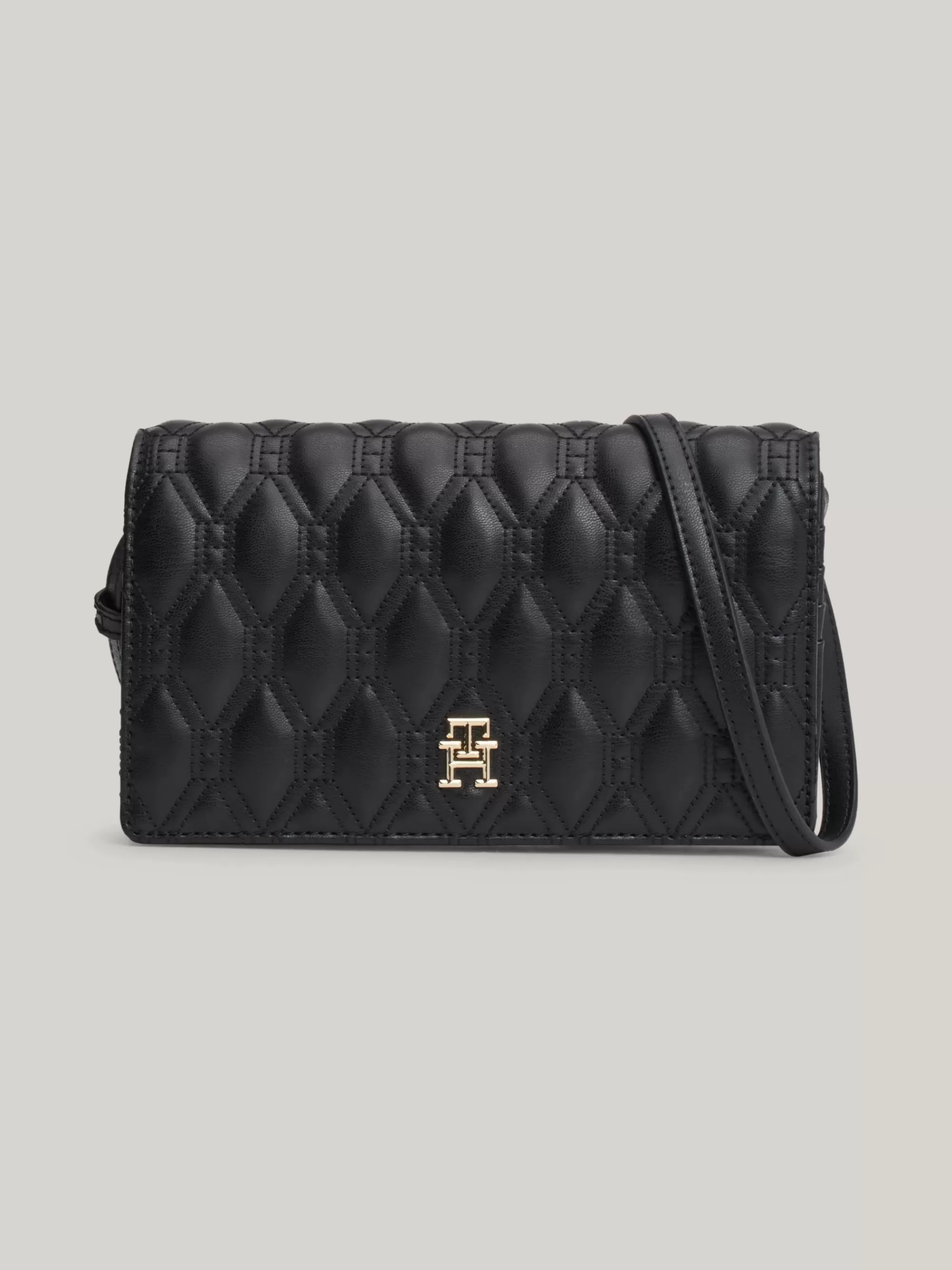 Crossbodytassen*Tommy Hilfiger Quited Crossbodytas Met TH-monogram BLACK