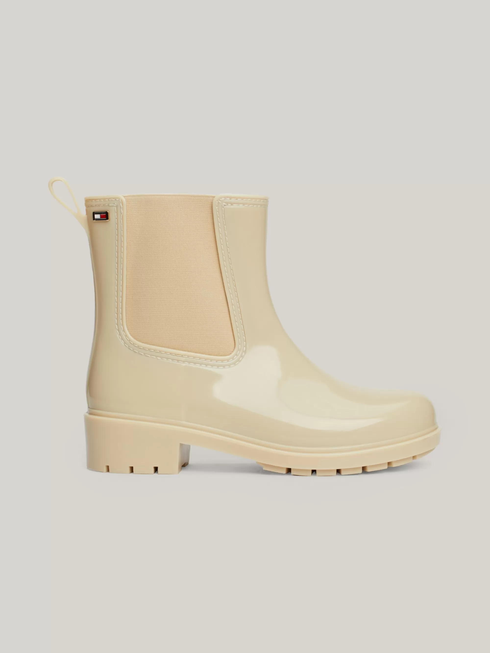 Laarzen & Enkellaarzen*Tommy Hilfiger Regenlaars Met Gelakte Finish En Profielzool COUNTRY IVORY