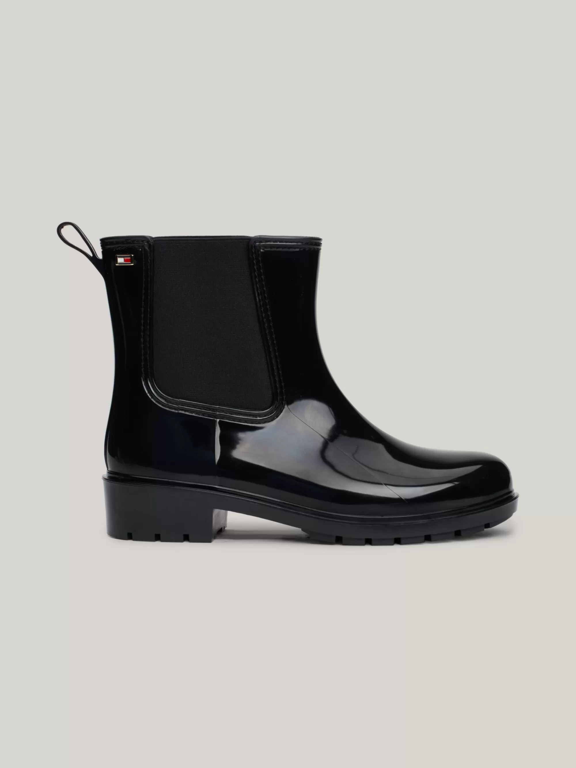 Laarzen & Enkellaarzen*Tommy Hilfiger Regenlaars Met Gelakte Finish En Profielzool BLACK