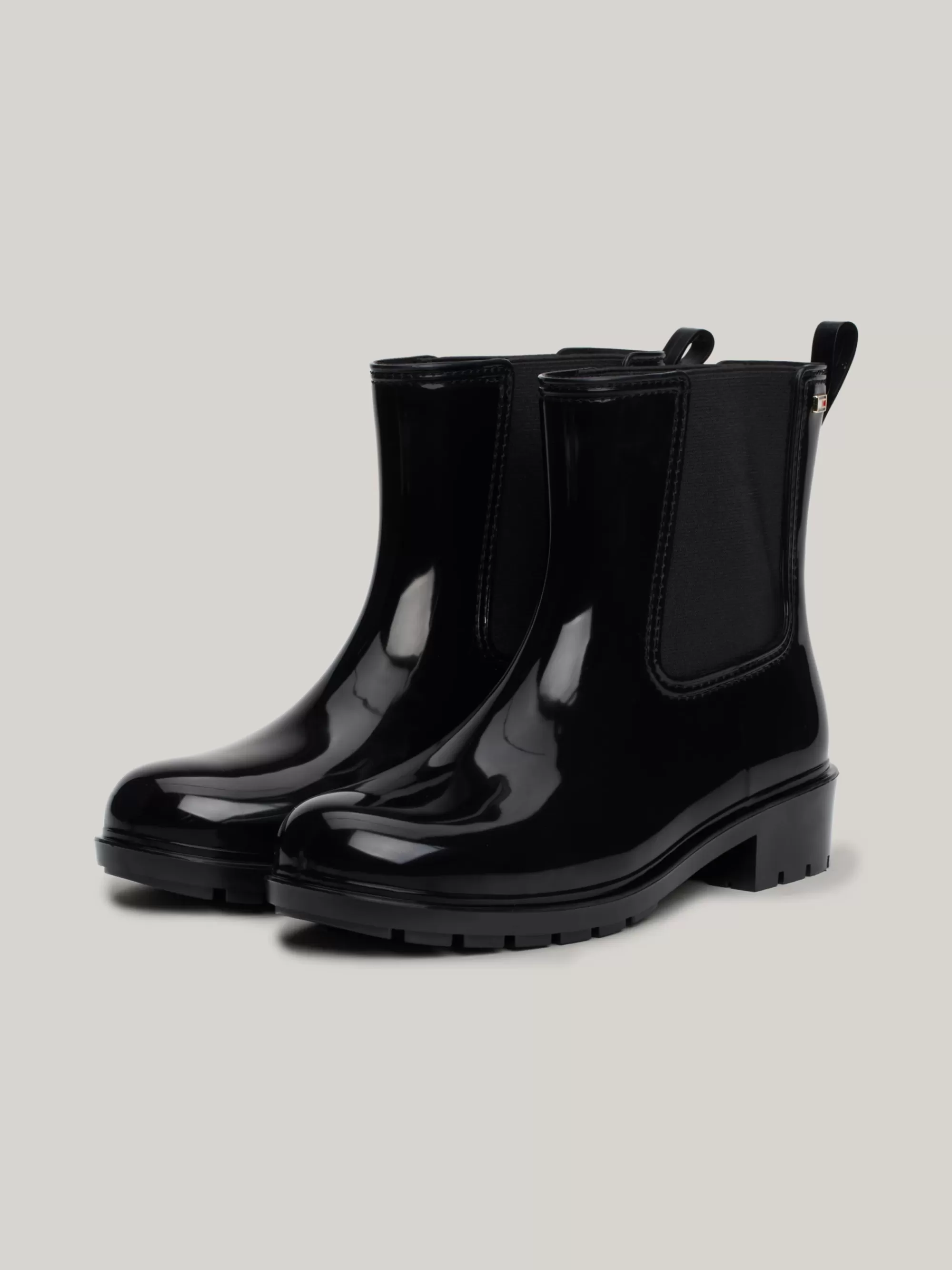 Laarzen & Enkellaarzen*Tommy Hilfiger Regenlaars Met Gelakte Finish En Profielzool BLACK
