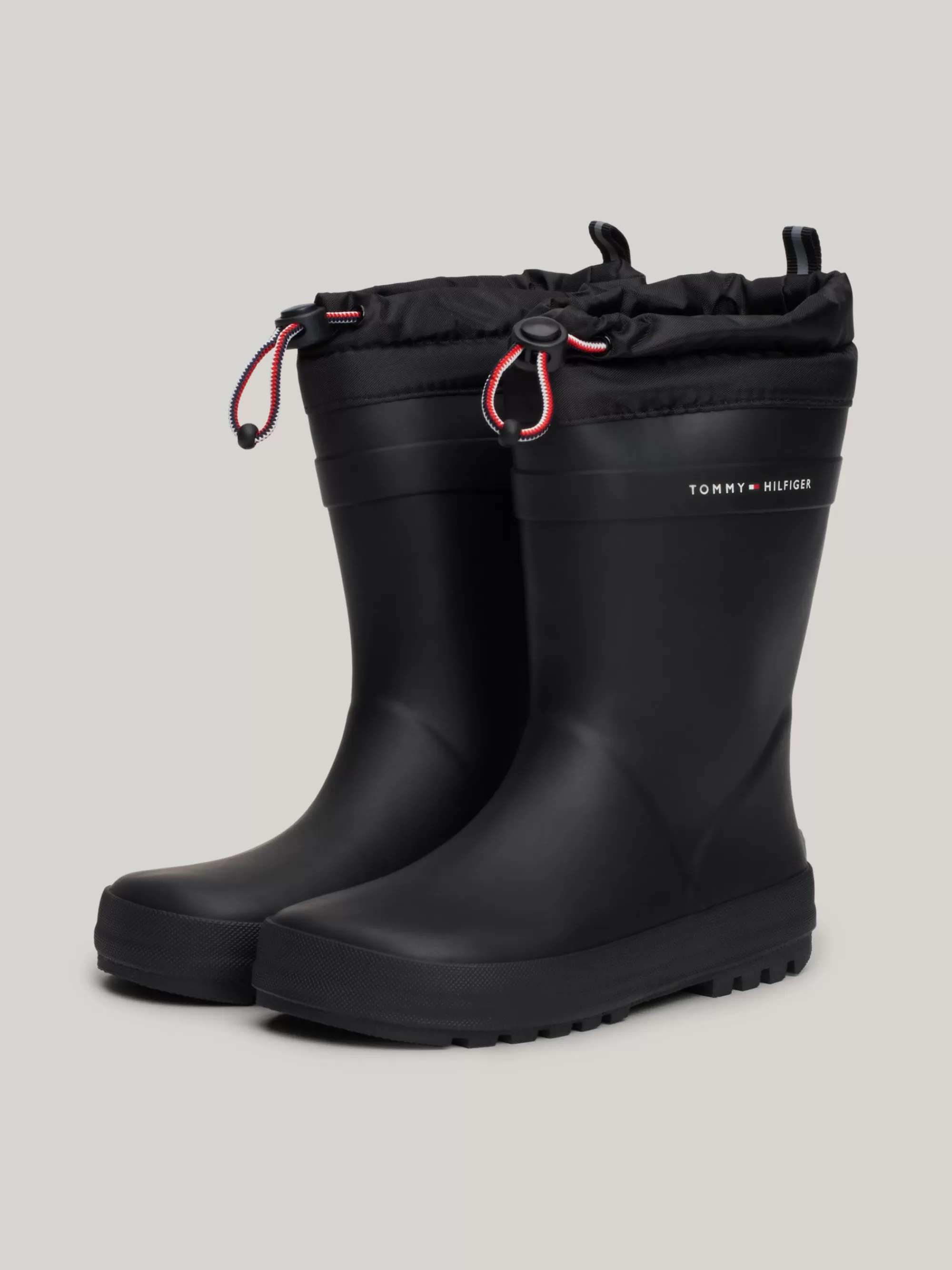 Schoenen & Accessoires*Tommy Hilfiger Regenlaars Met Profielzool En Trekkoord BLACK