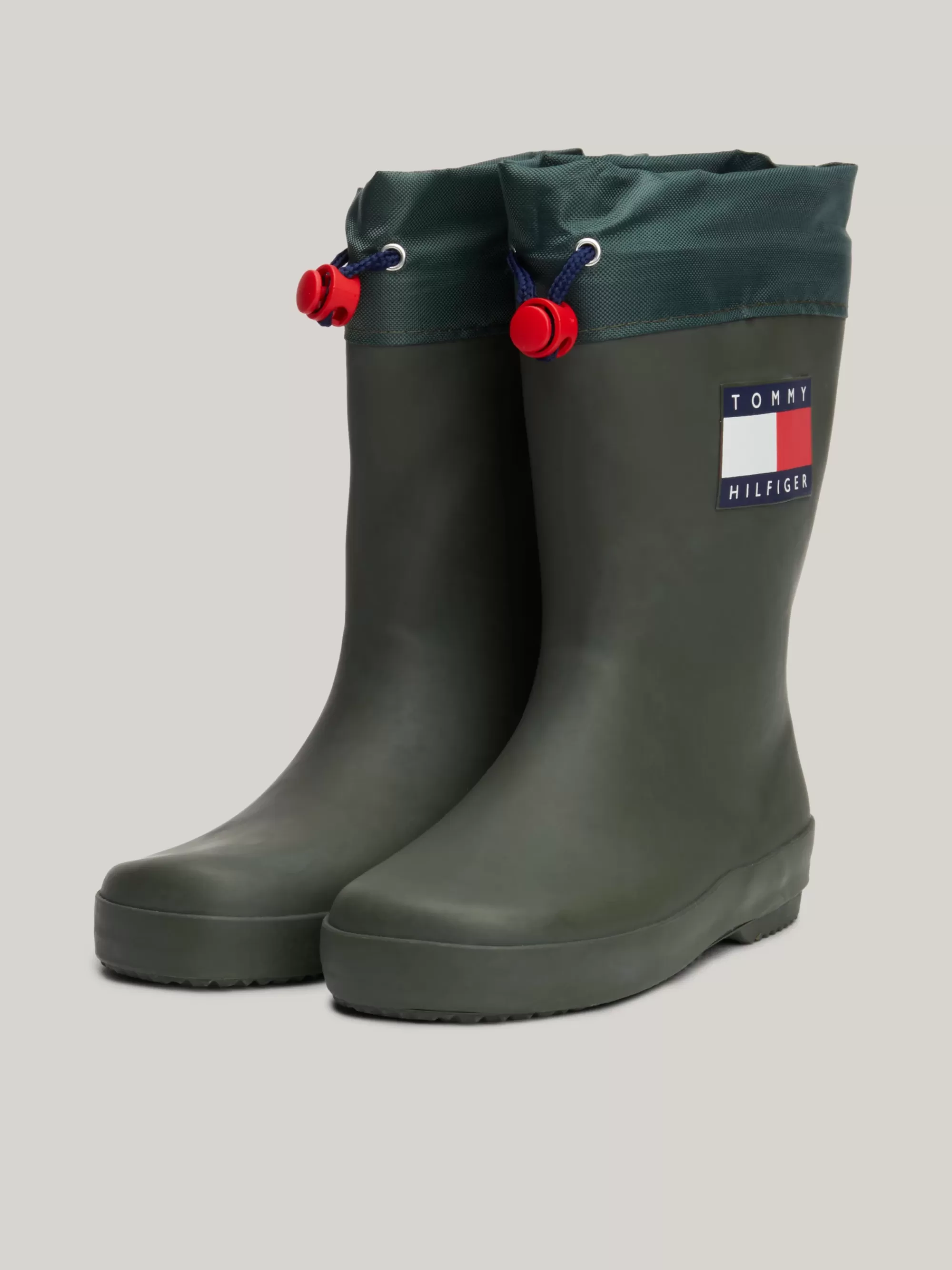 Schoenen & Accessoires*Tommy Hilfiger Regenlaars Met Trekkoord Met Stopper MILITARY GREEN