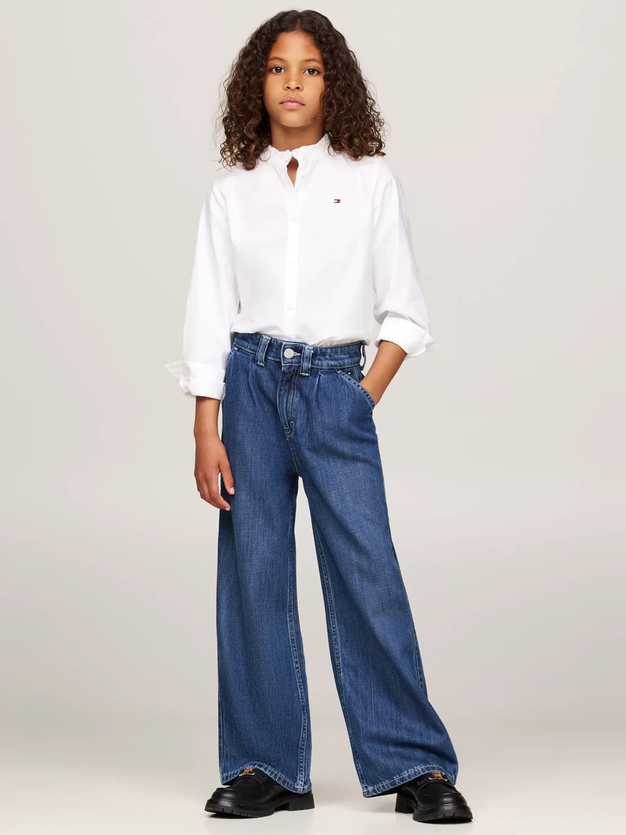 Tops & T-Shirts*Tommy Hilfiger Regular Fit Blouse Met Ruches Rond De Hals WHITE