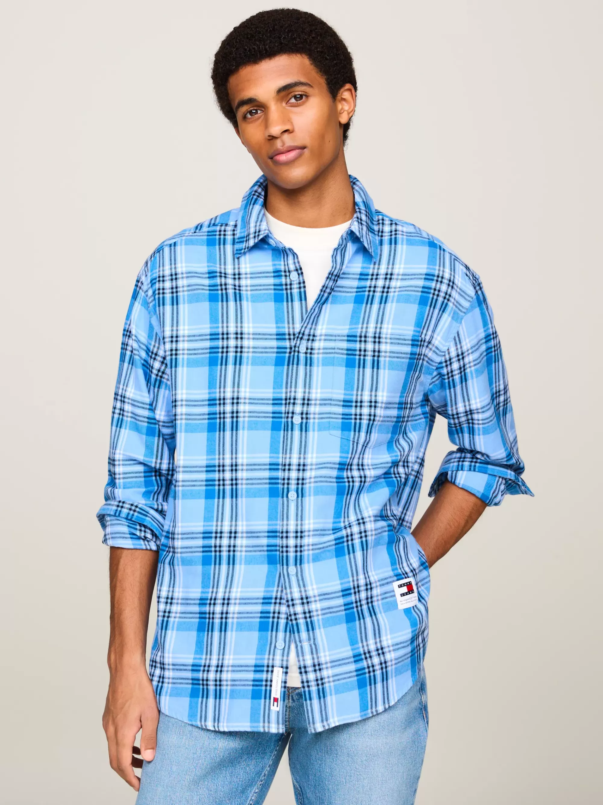 Plus Size Kleding & Inclusieve Maten | Overhemden*Tommy Hilfiger Regular Fit Geruit Overhemd Met Logo WESTSIDE BLUE CHECK