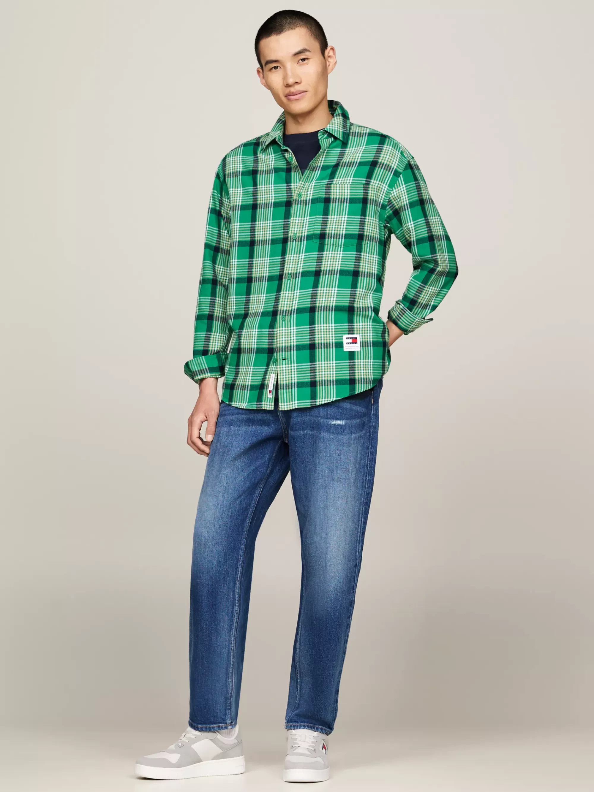 Plus Size Kleding & Inclusieve Maten*Tommy Hilfiger Regular Fit Geruit Overhemd Met Logo GREEN MALACHITE CHECK