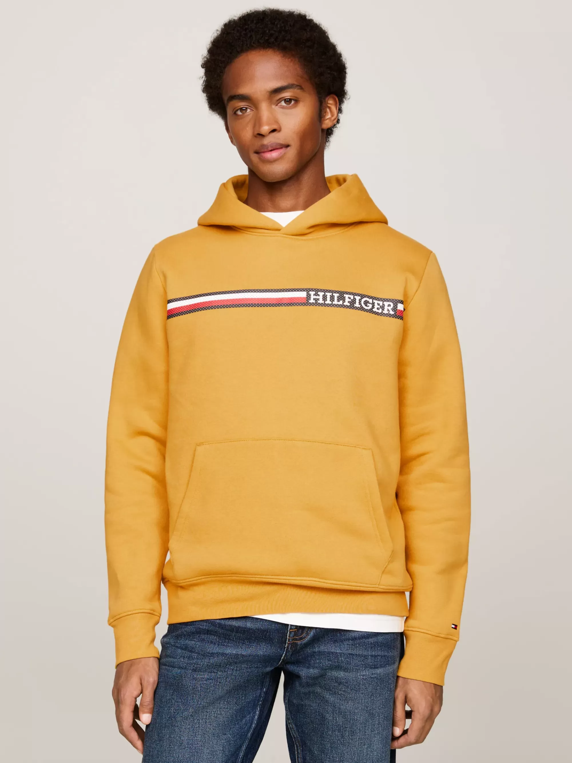 Sweatshirts & Hoodies*Tommy Hilfiger Regular Fit Hoodie Met Logostreep CITY YELLOW