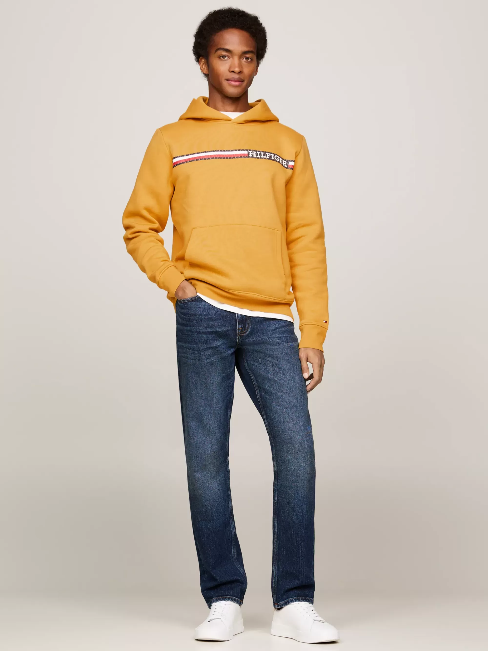 Sweatshirts & Hoodies*Tommy Hilfiger Regular Fit Hoodie Met Logostreep CITY YELLOW