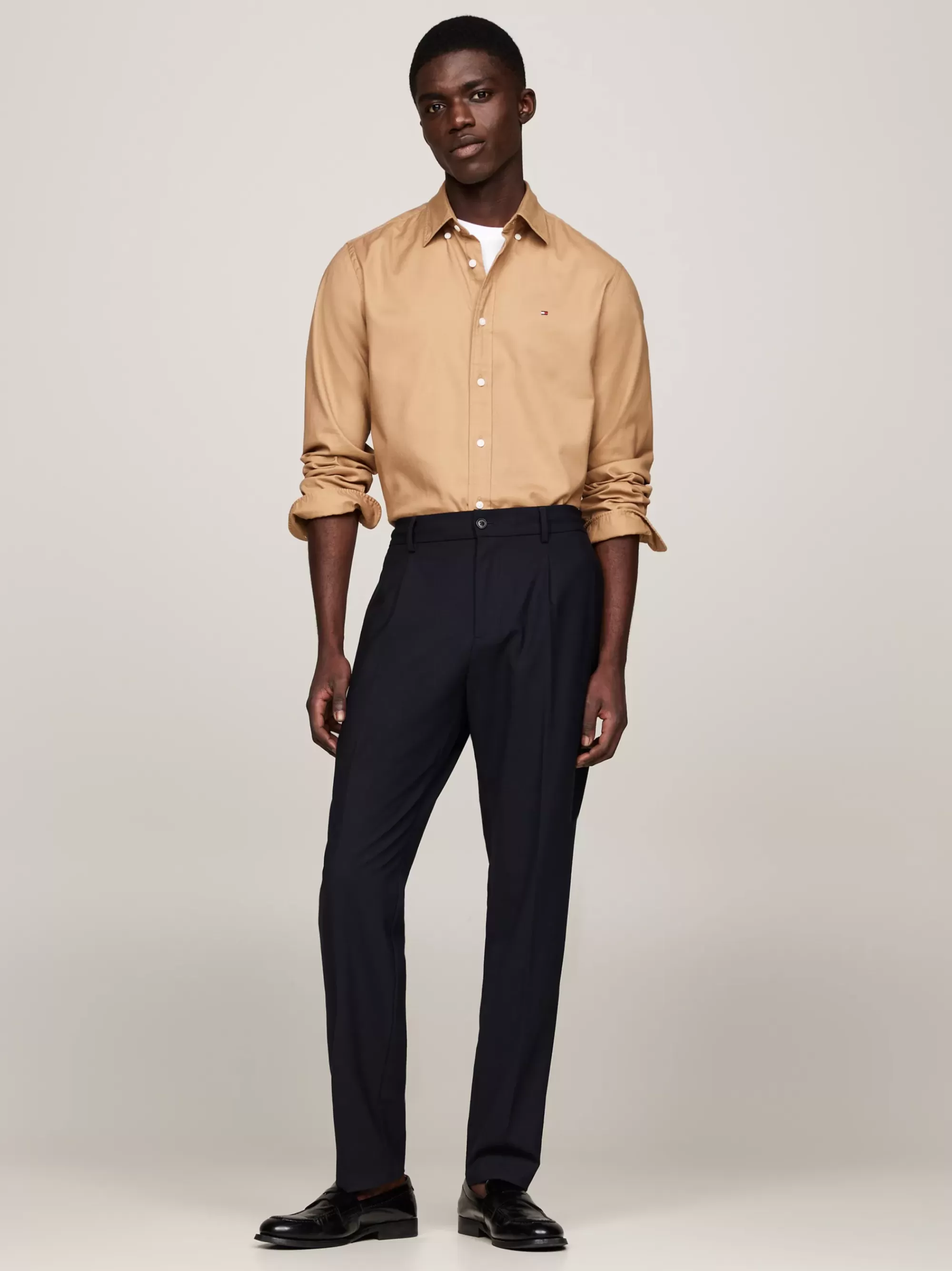 Overhemden*Tommy Hilfiger Regular Fit Overhemd Met Geborduurde Vlag SAFARI CANVAS