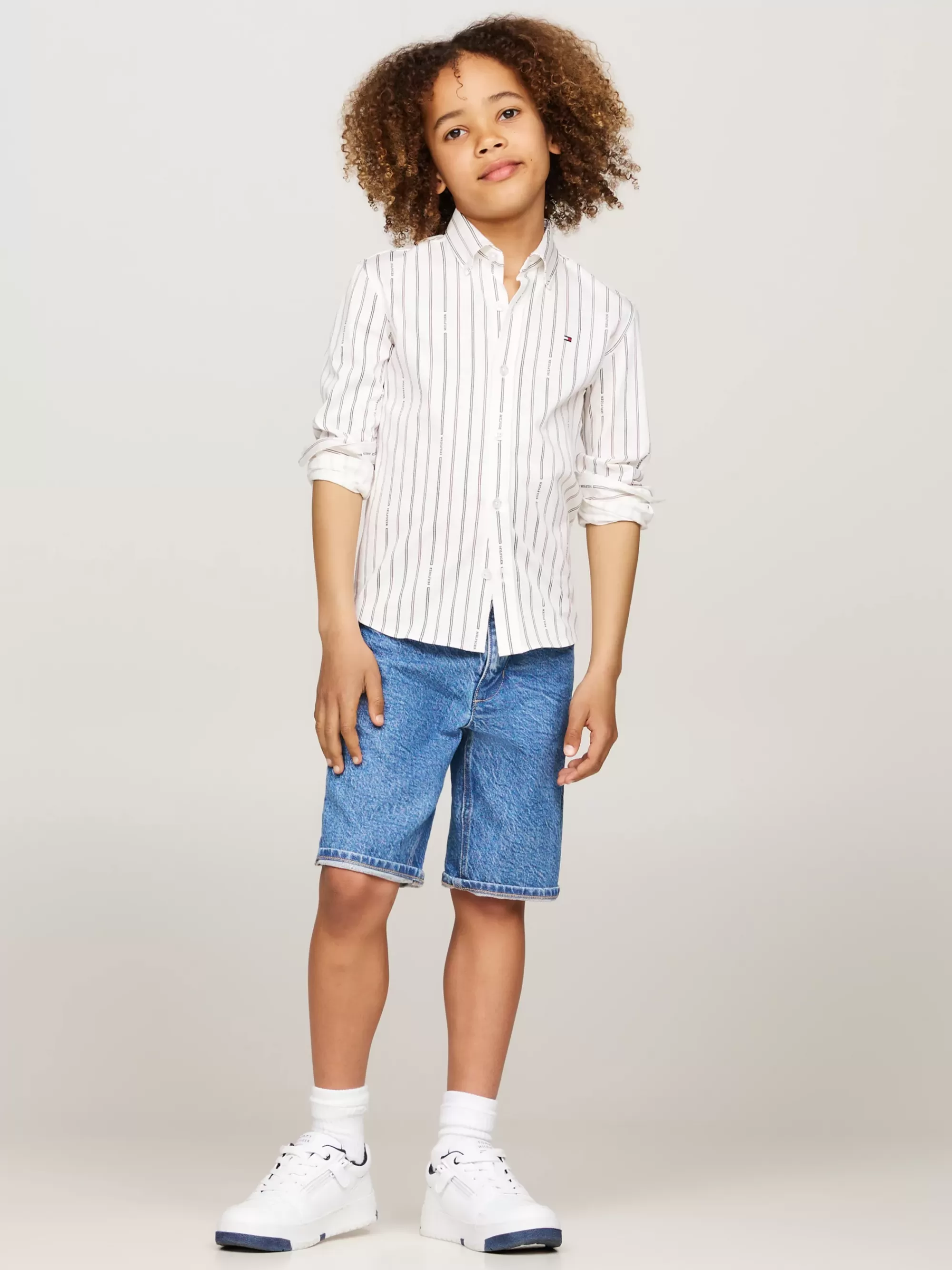 Overhemden*Tommy Hilfiger Regular Fit Overhemd Met Krijtstreep ANCIENT WHITE