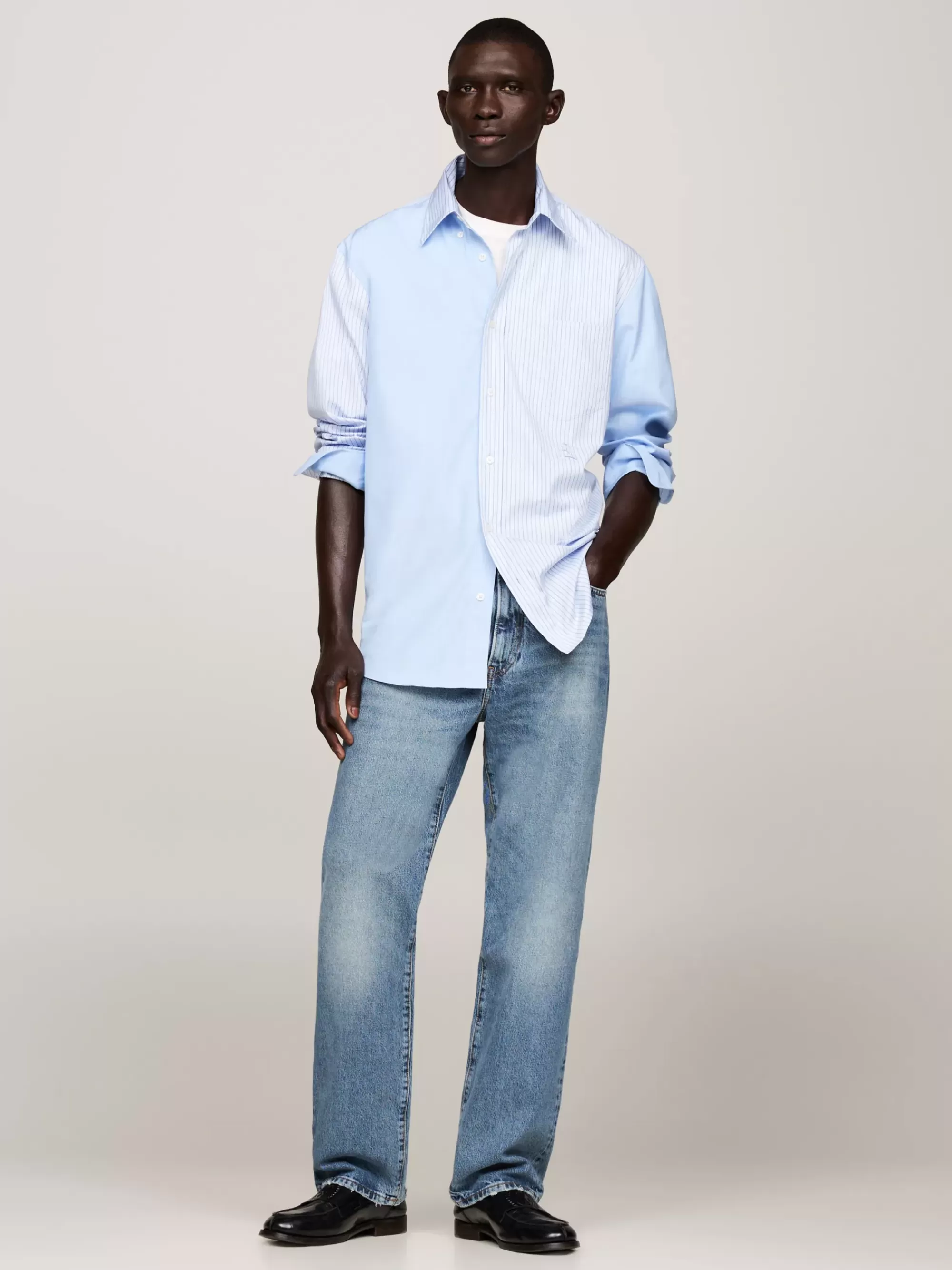Overhemden*Tommy Hilfiger Regular Fit Overhemd Met Ruit En Streep VESSEL BLUE