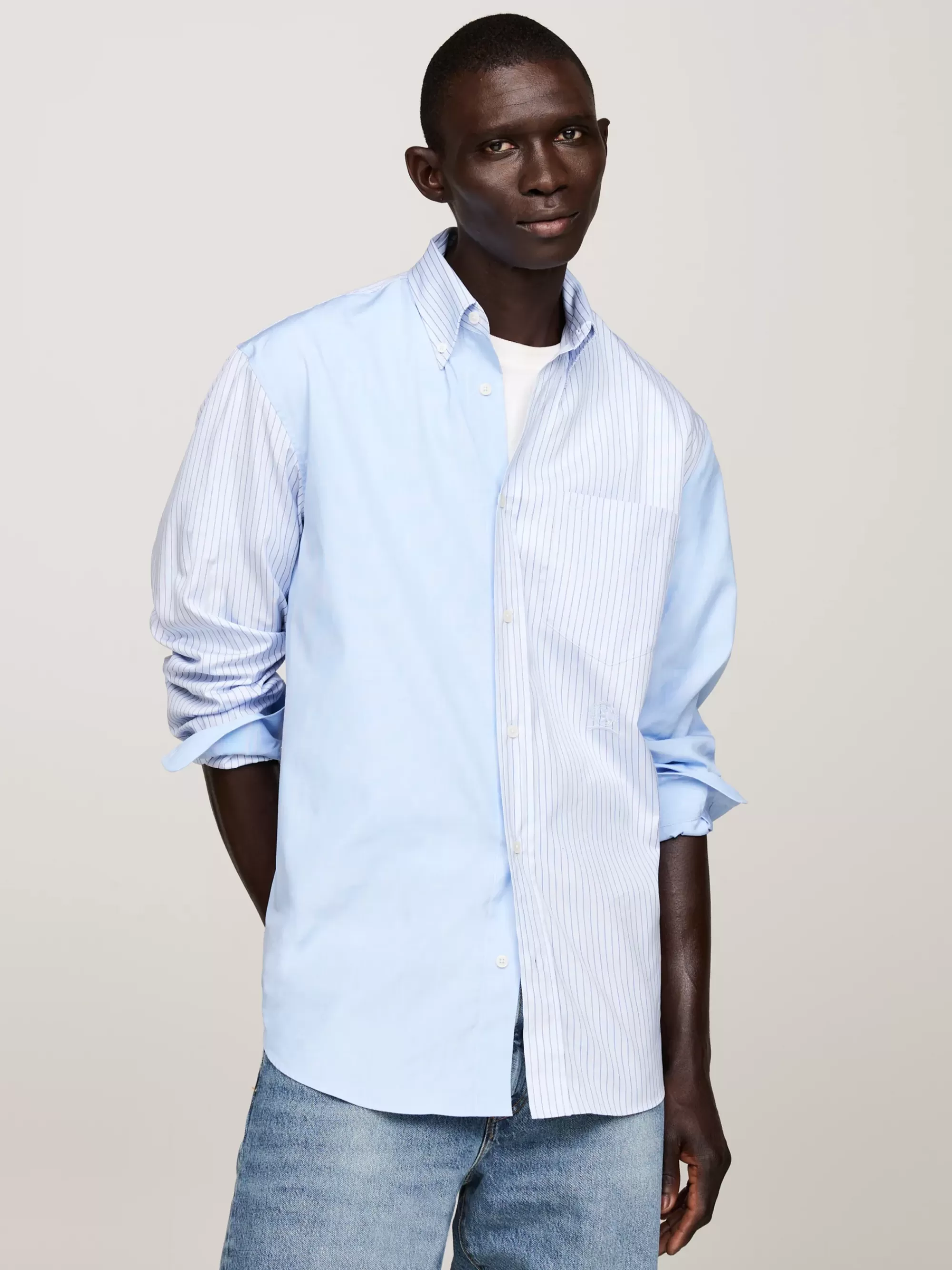 Overhemden*Tommy Hilfiger Regular Fit Overhemd Met Ruit En Streep VESSEL BLUE