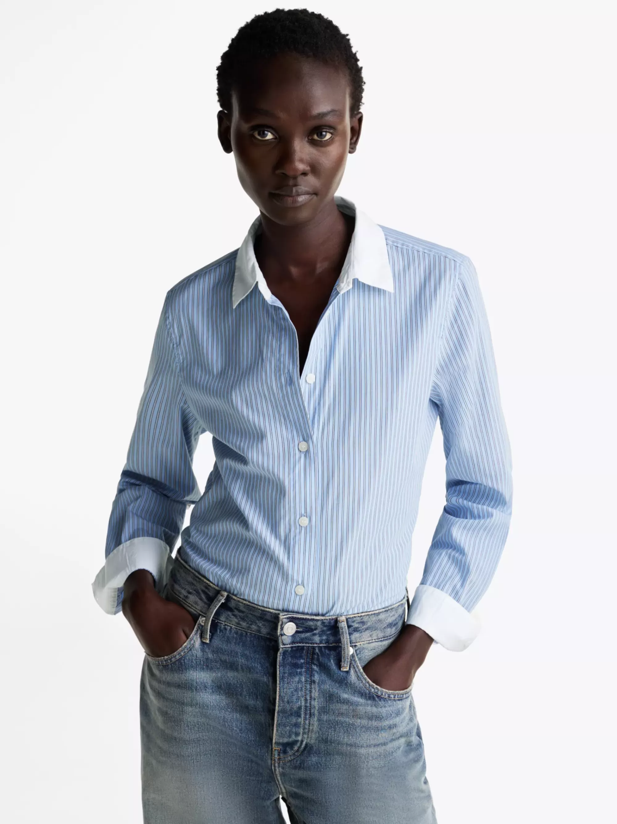 Blouses & Overhemden*Tommy Hilfiger Regular Fit Overhemd Met Strepen En Contrast IVY STP/ VESSEL BLUE