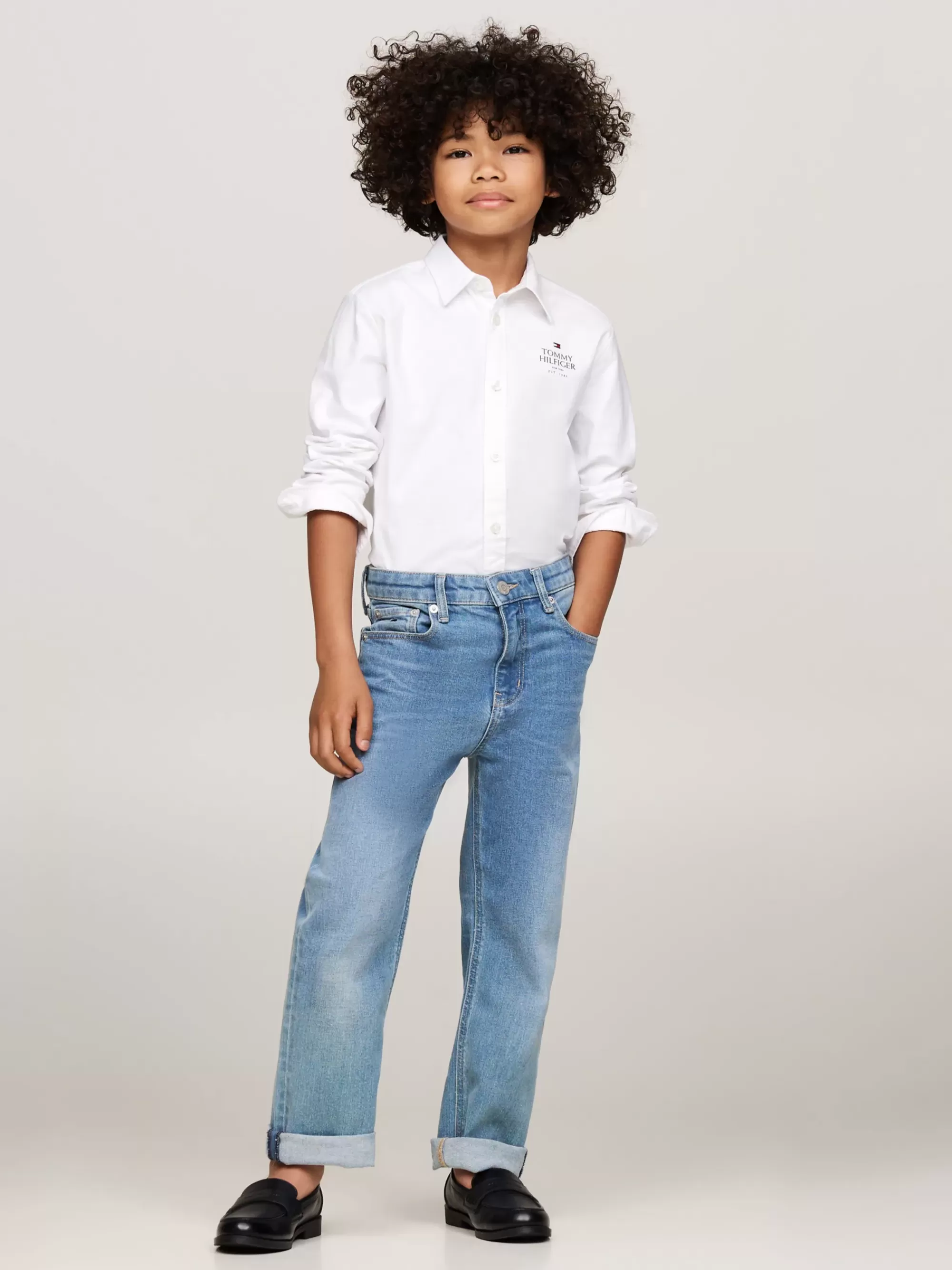 Overhemden*Tommy Hilfiger Regular Fit Oxford-overhemd Met Hilfiger-logo WHITE