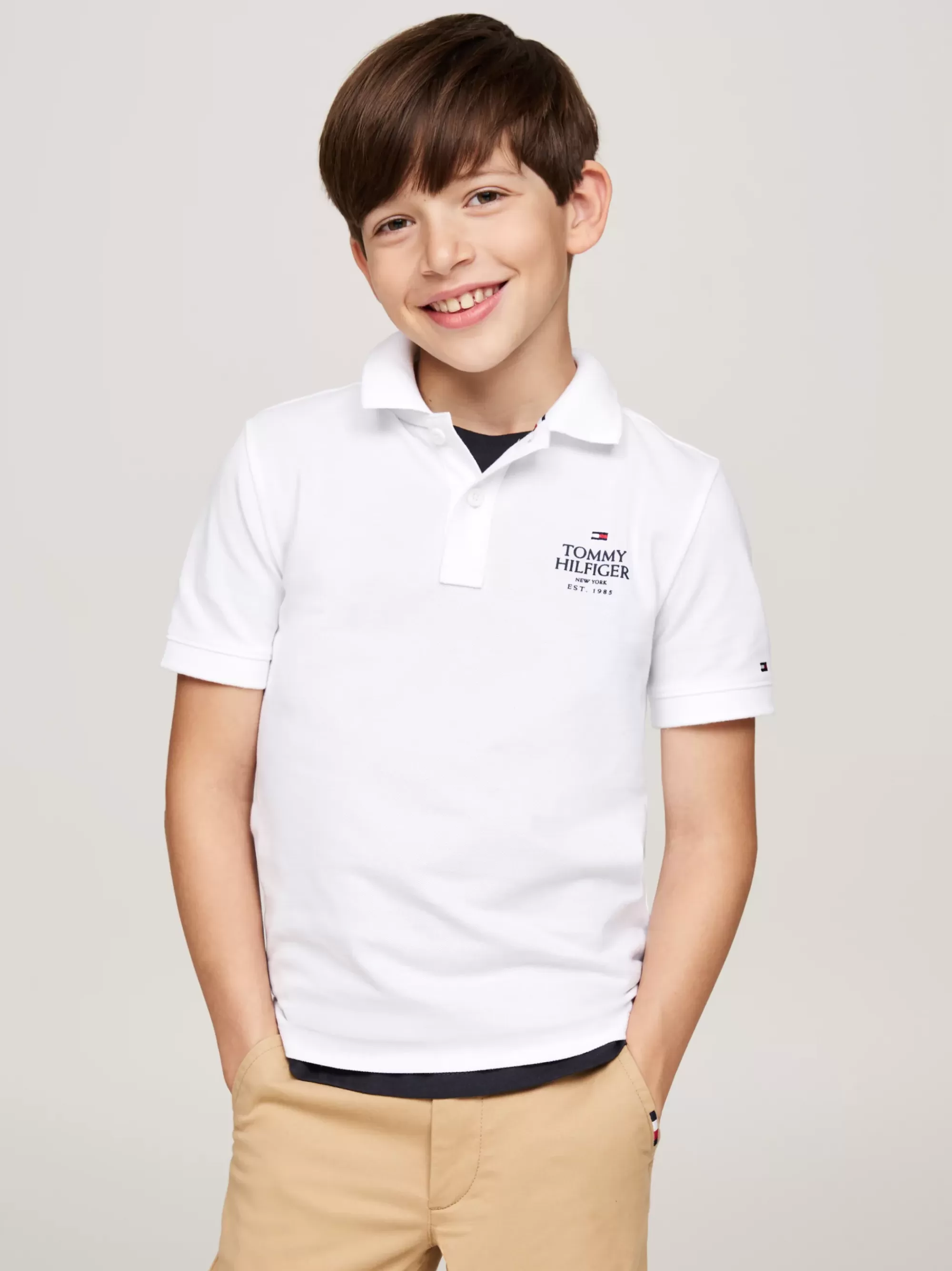 T-Shirts & Polo's*Tommy Hilfiger Regular Fit Piqué Polo Met Hilfiger-logo WHITE