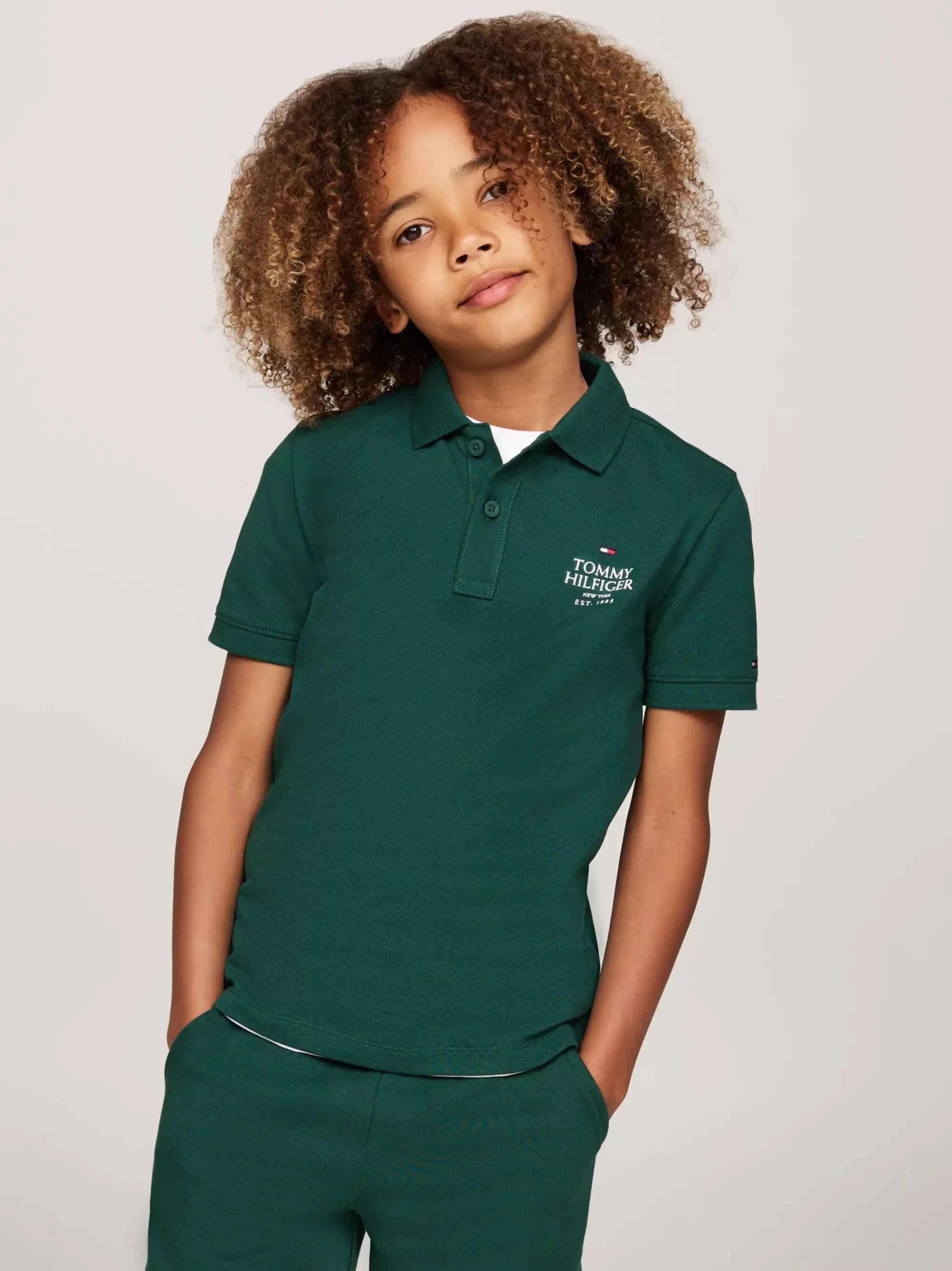 T-Shirts & Polo's*Tommy Hilfiger Regular Fit Piqué Polo Met Hilfiger-logo ORNAMENTAL GREEN