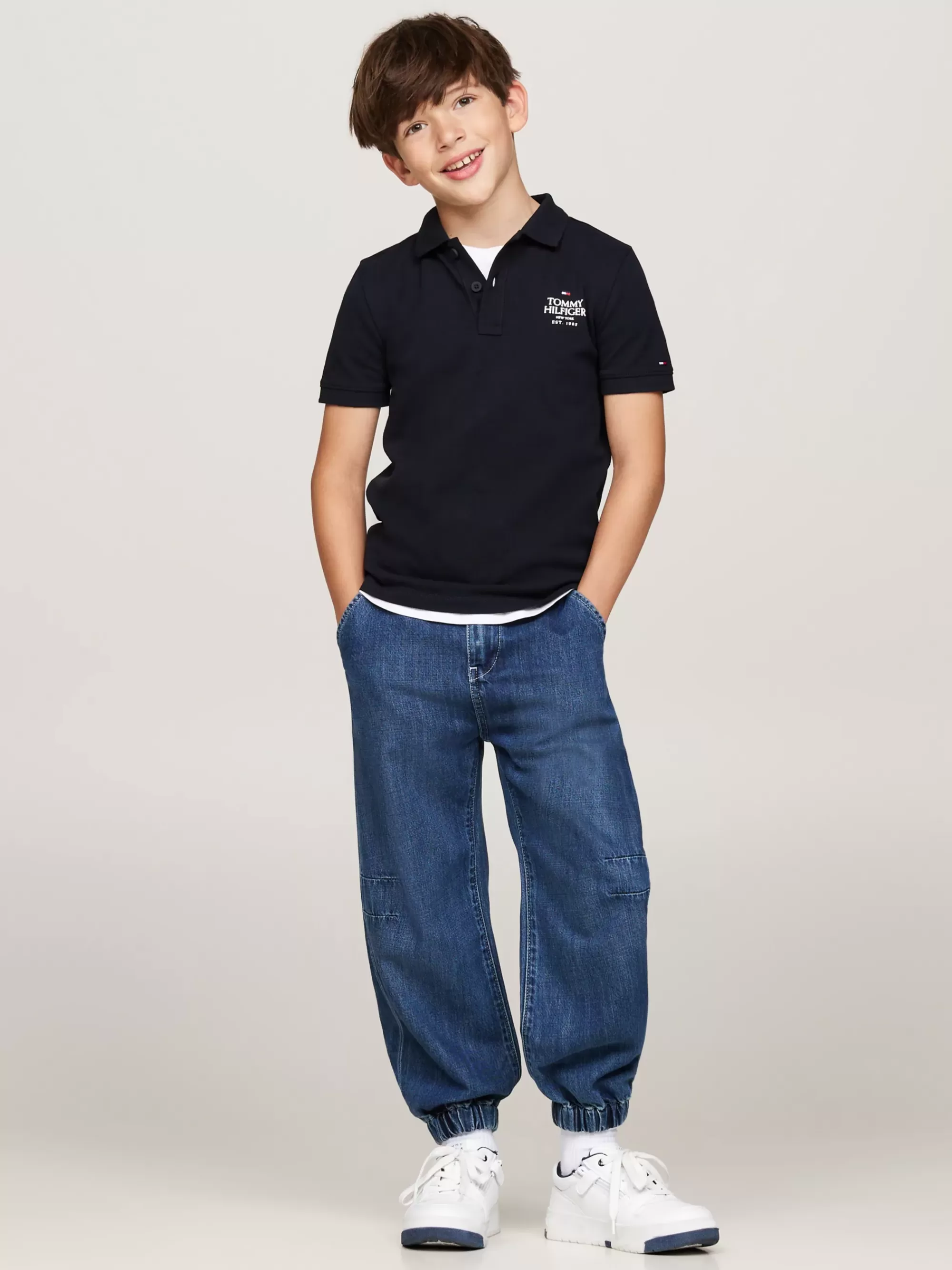 T-Shirts & Polo's*Tommy Hilfiger Regular Fit Piqué Polo Met Hilfiger-logo DESERT SKY