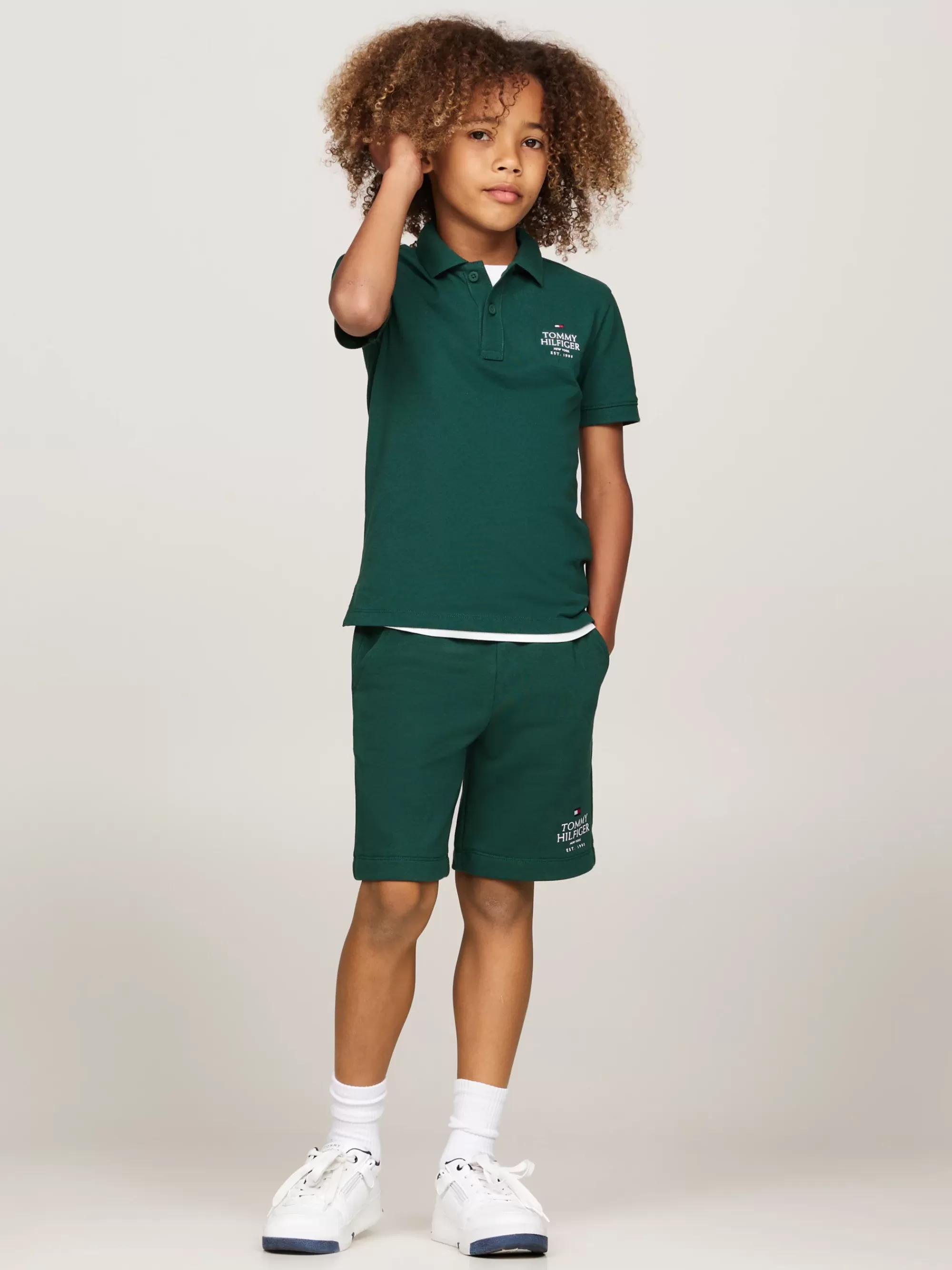 T-Shirts & Polo's*Tommy Hilfiger Regular Fit Piqué Polo Met Hilfiger-logo ORNAMENTAL GREEN