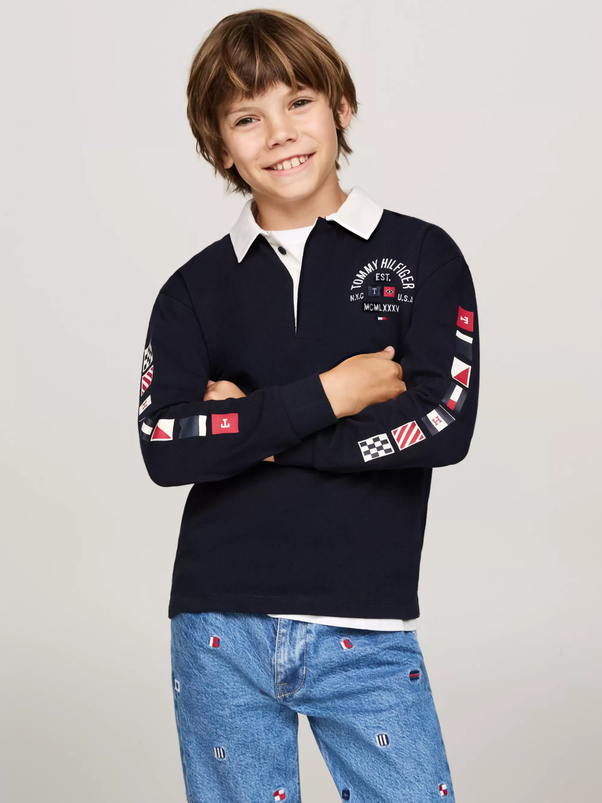 T-Shirts & Polo's*Tommy Hilfiger Regular Fit Polo Met Lange Mouwen DESERT SKY