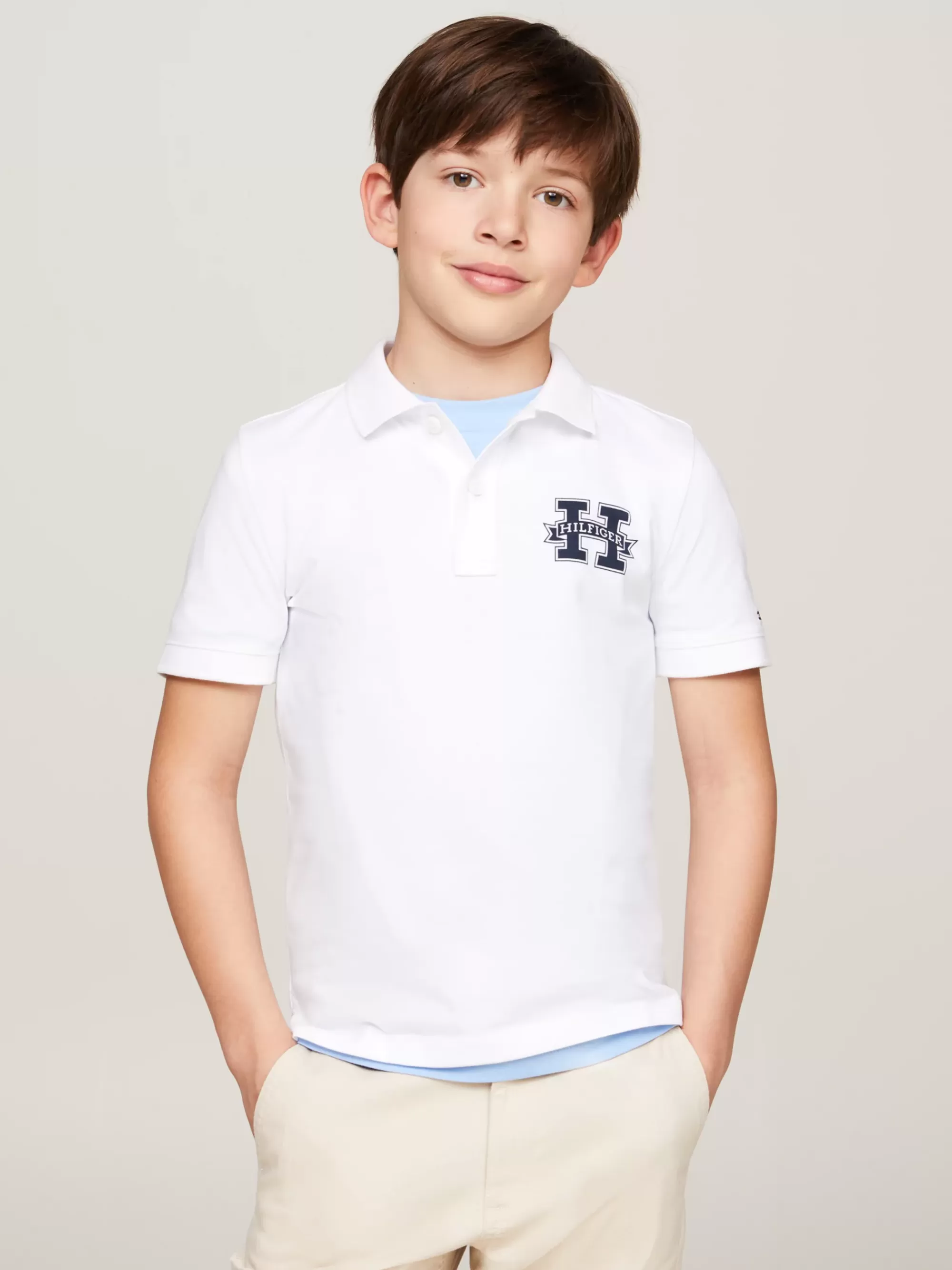T-Shirts & Polo's*Tommy Hilfiger Regular Fit Polo Met Varsity-letter WHITE