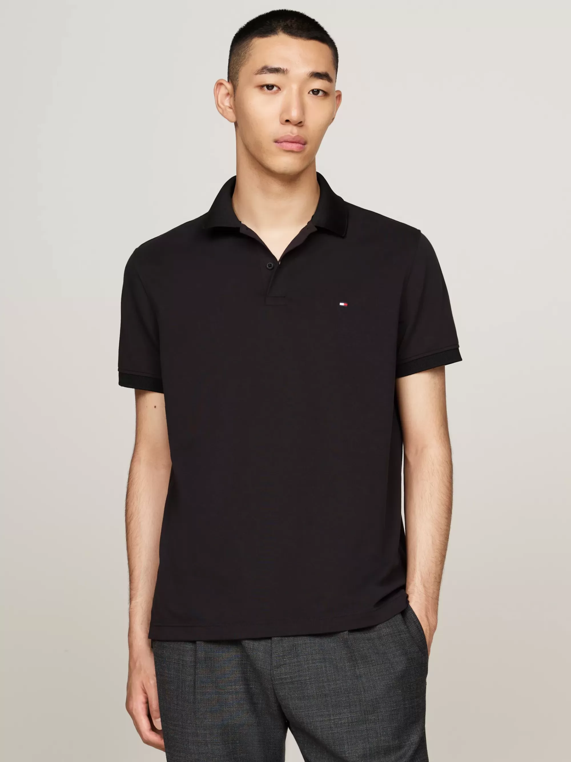 Polo's*Tommy Hilfiger Regular Fit Vochtafvoerende Piqué Polo BLACK