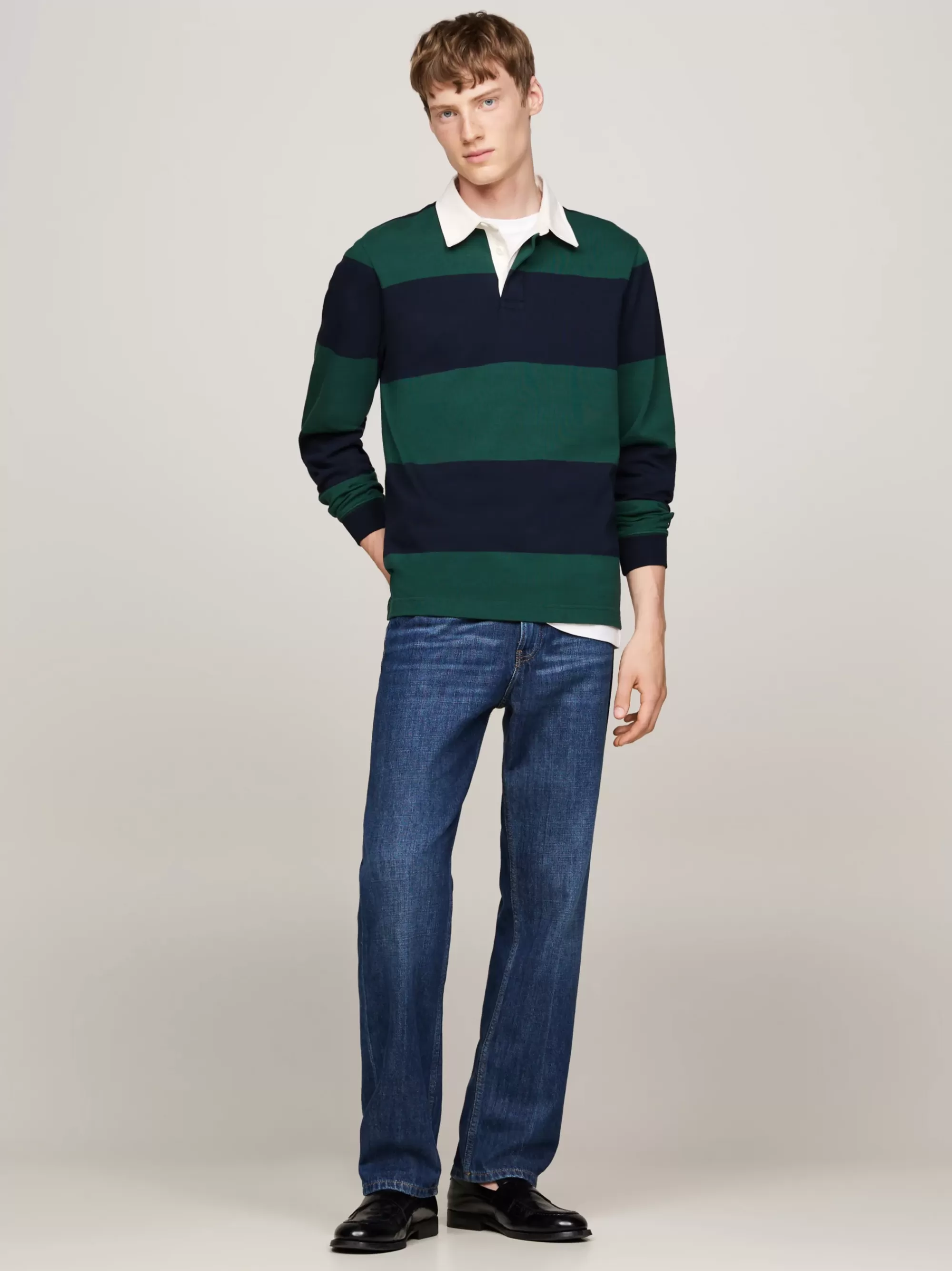 Sweatshirts & Hoodies*Tommy Hilfiger Regular Rugbyshirt Met Geborduurde Vlag ORNAMENTAL GREEN/DESERT SKY
