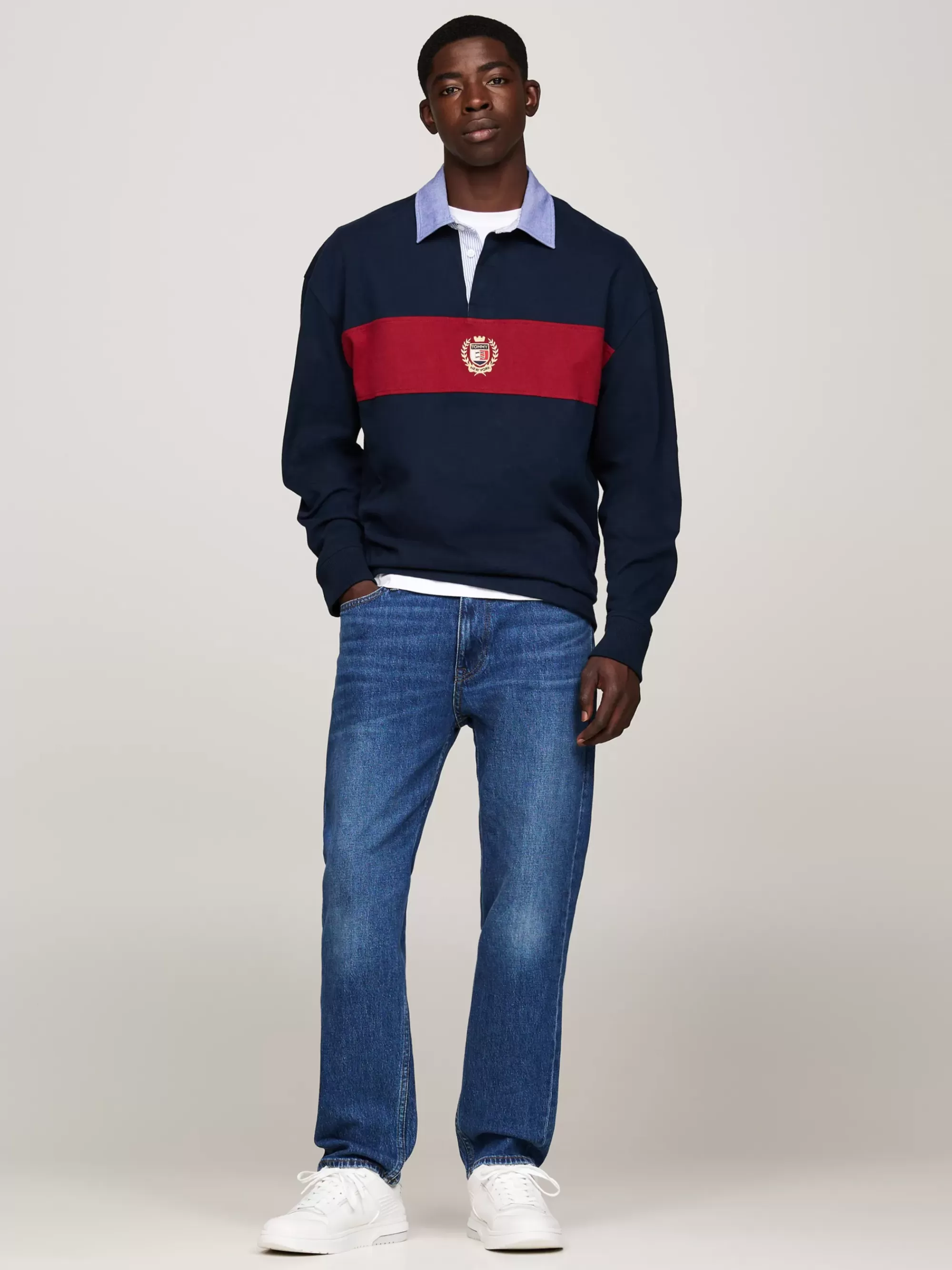 Jeans*Tommy Hilfiger Regular Tapered Dad Jeans Met Whiskers DENIM DARK