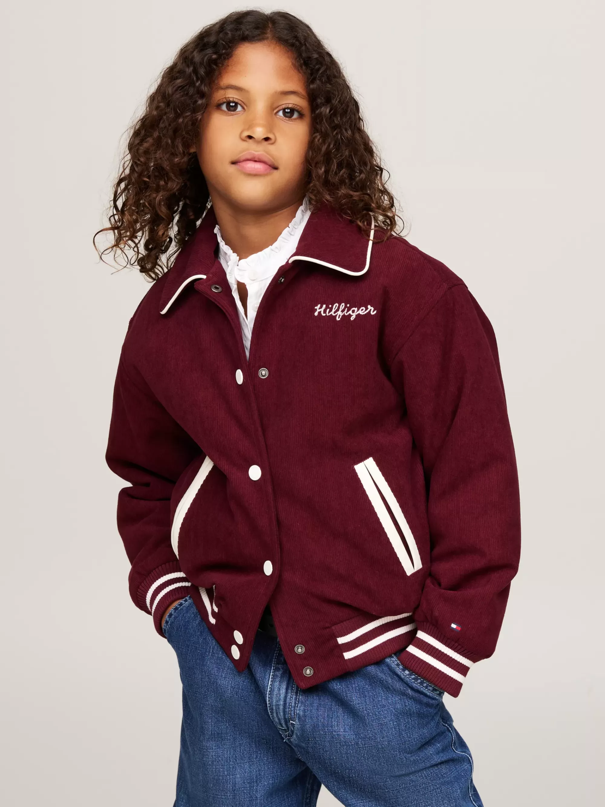 Jassen & Jacks*Tommy Hilfiger Relaxed Bomberjack Van Corduroy DEEP ROUGE