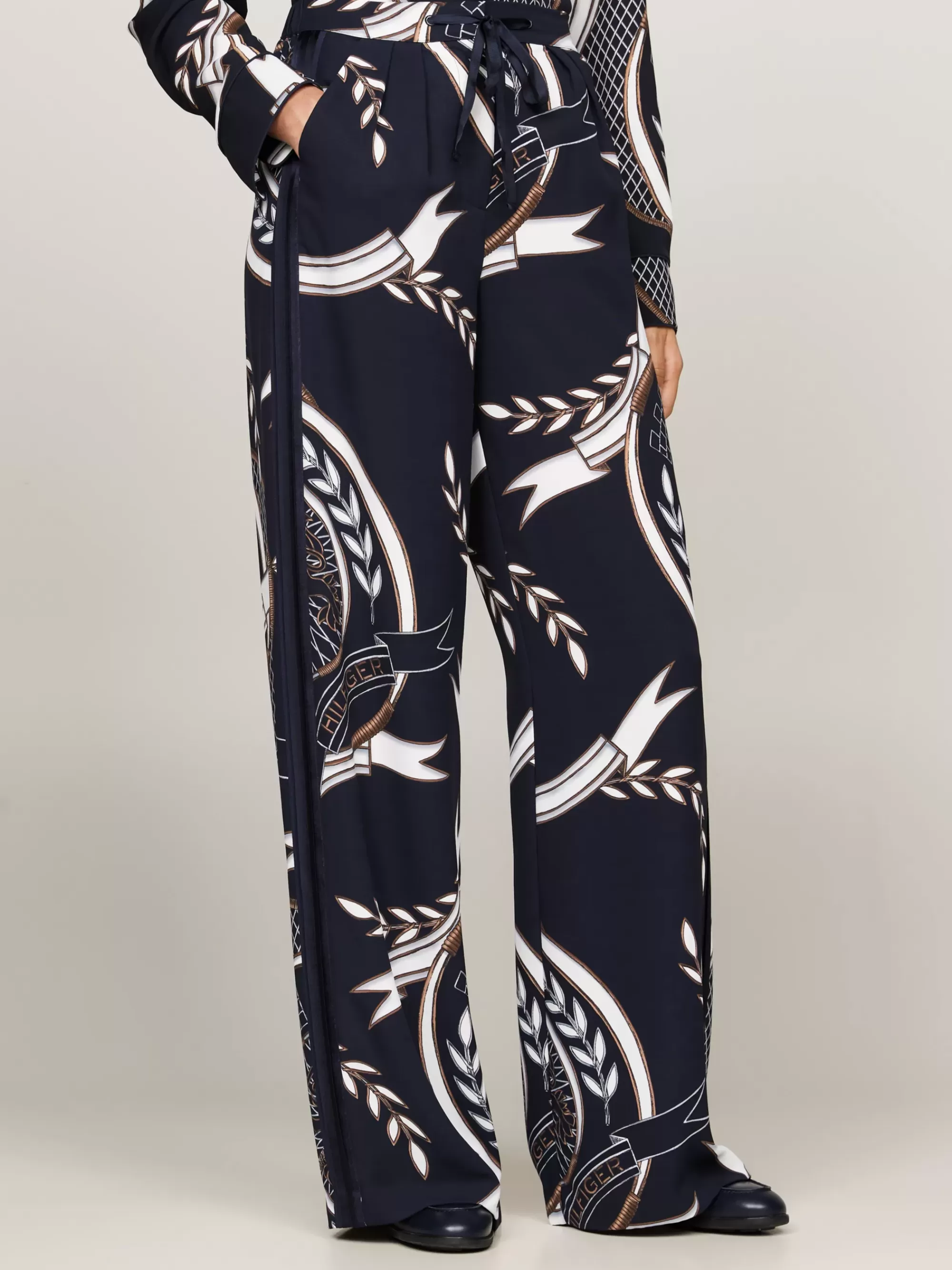 Broeken*Tommy Hilfiger Relaxed Broek Met Embleemprint DESERT SKY