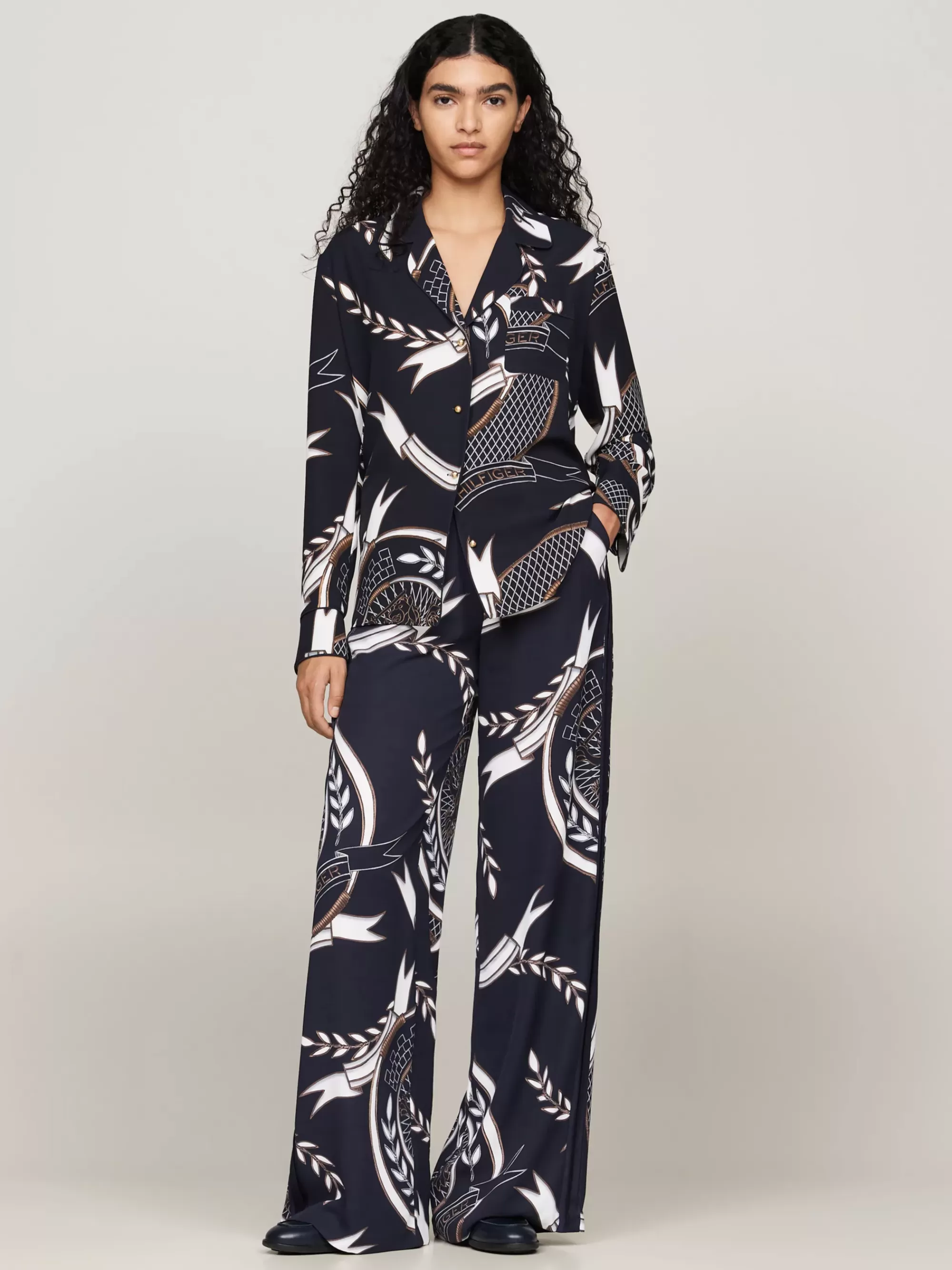 Broeken*Tommy Hilfiger Relaxed Broek Met Embleemprint DESERT SKY