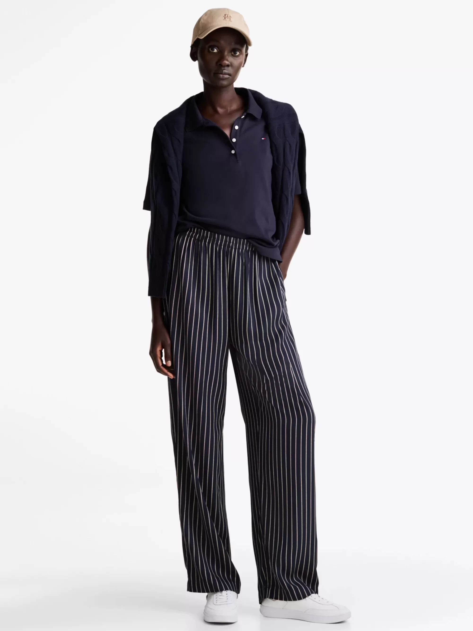 Broeken*Tommy Hilfiger Relaxed Broek Met Strepen ROPE STP/ DESERT SKY