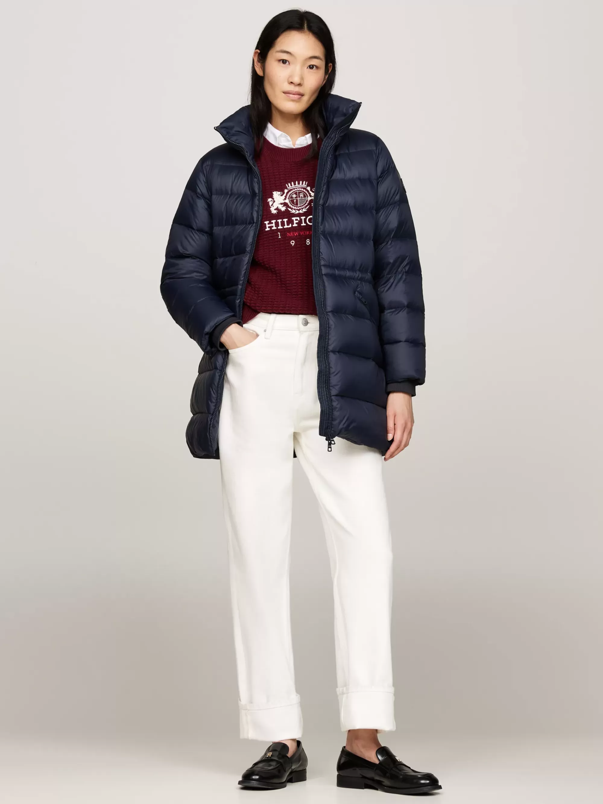 Jassen & Jacks*Tommy Hilfiger Relaxed Donsjas Met Tunnelkraag DESERT SKY