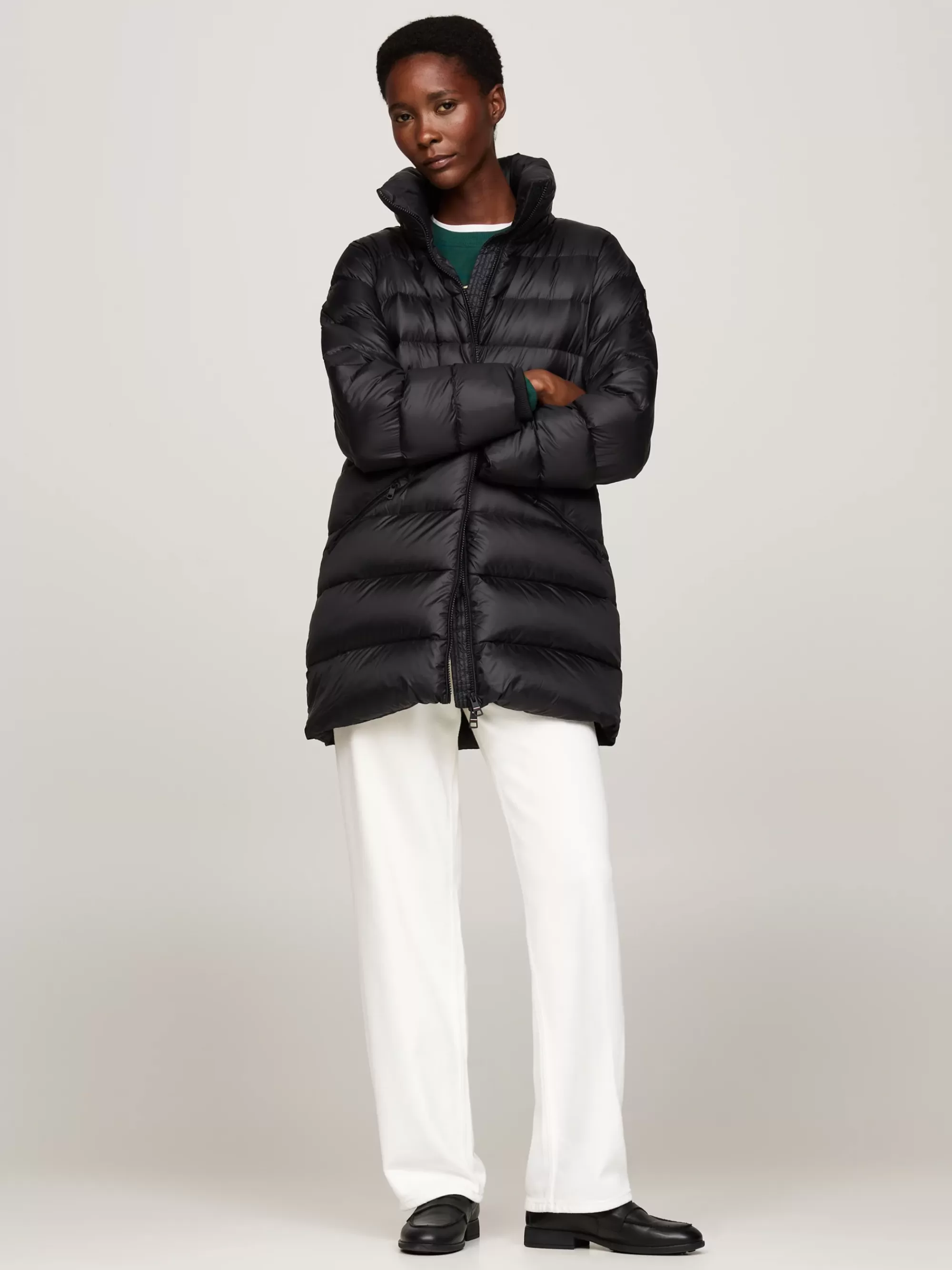 Jassen & Jacks*Tommy Hilfiger Relaxed Donsjas Met Tunnelkraag BLACK