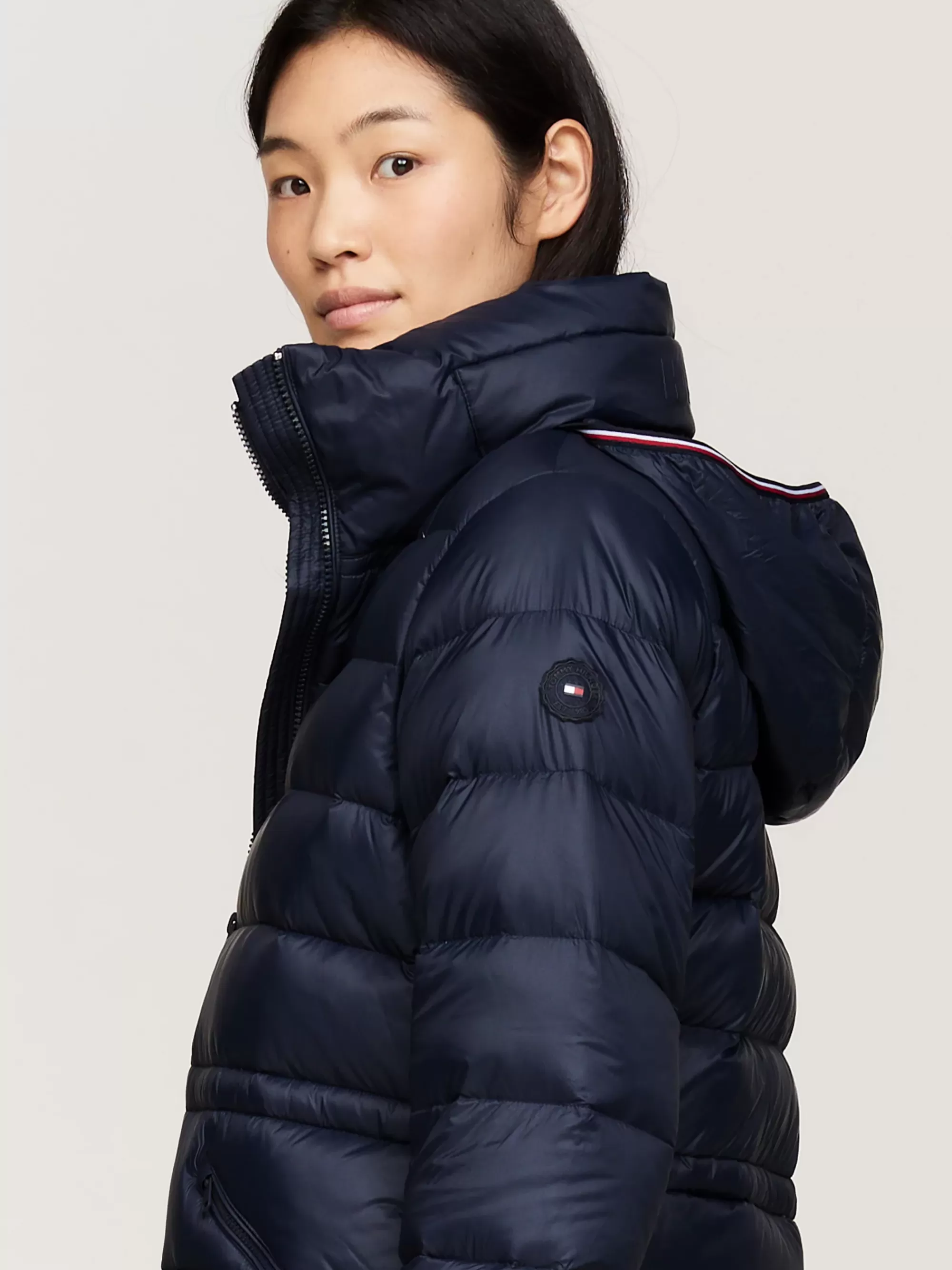 Jassen & Jacks*Tommy Hilfiger Relaxed Donsjas Met Tunnelkraag DESERT SKY