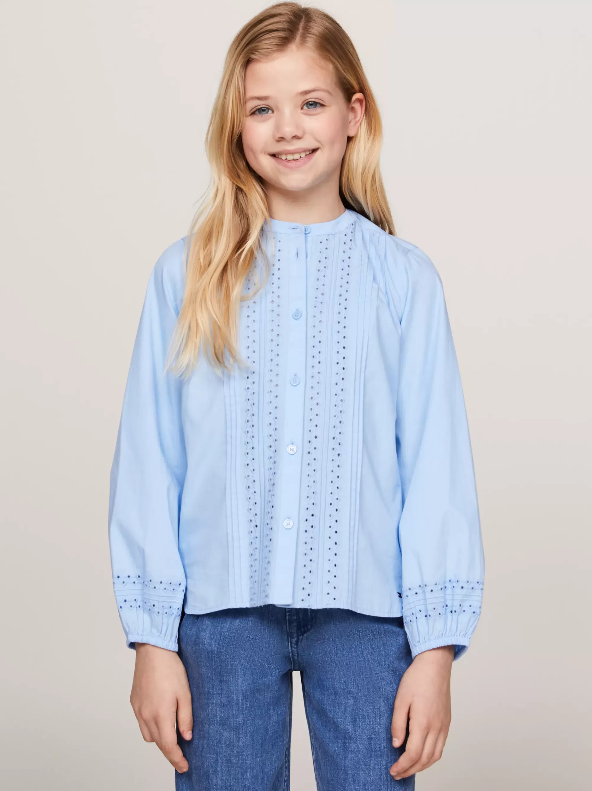 Tops & T-Shirts*Tommy Hilfiger Relaxed Fit Blouse Met Broderie Anglaise VESSEL BLUE