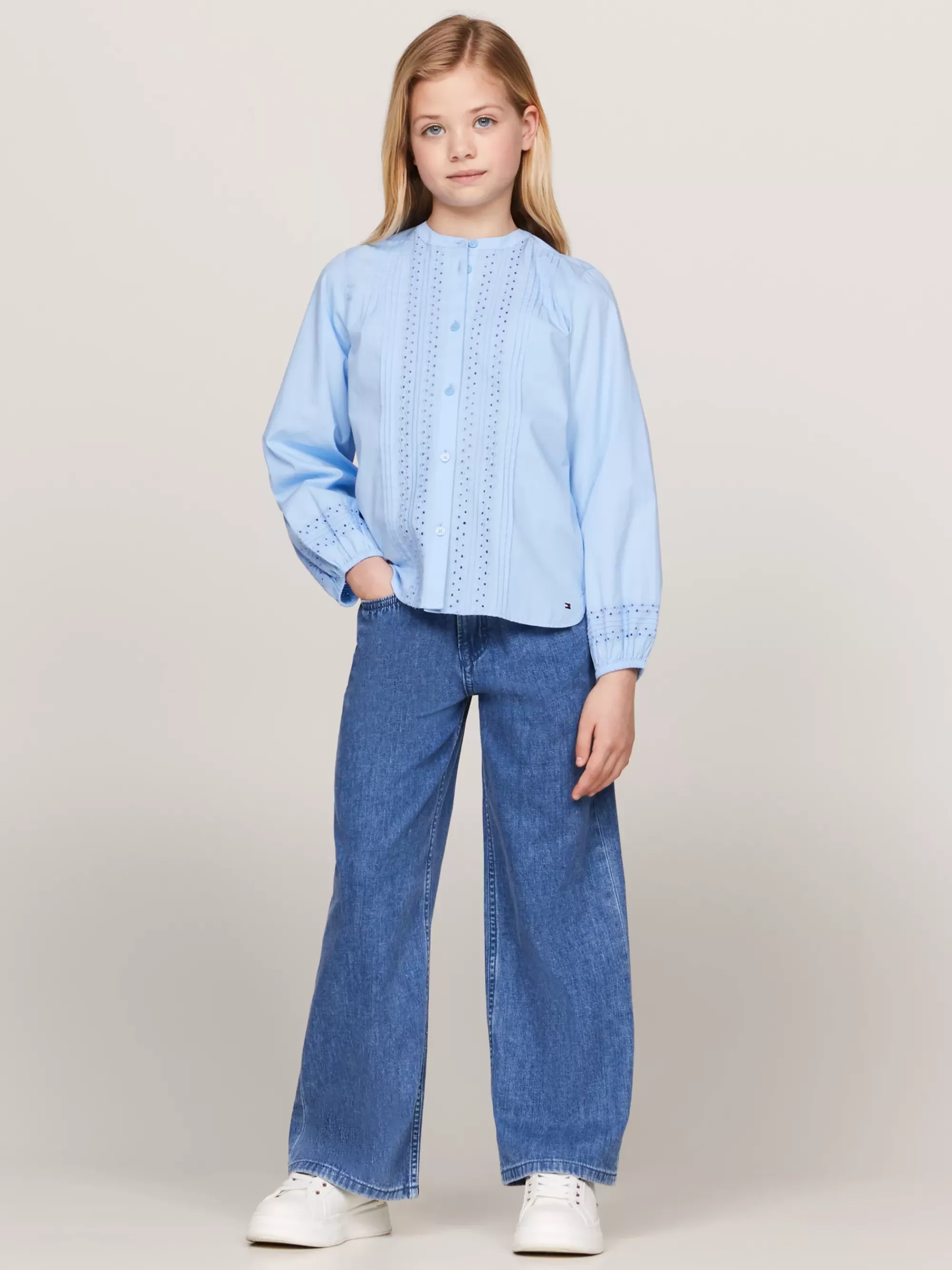 Tops & T-Shirts*Tommy Hilfiger Relaxed Fit Blouse Met Broderie Anglaise VESSEL BLUE