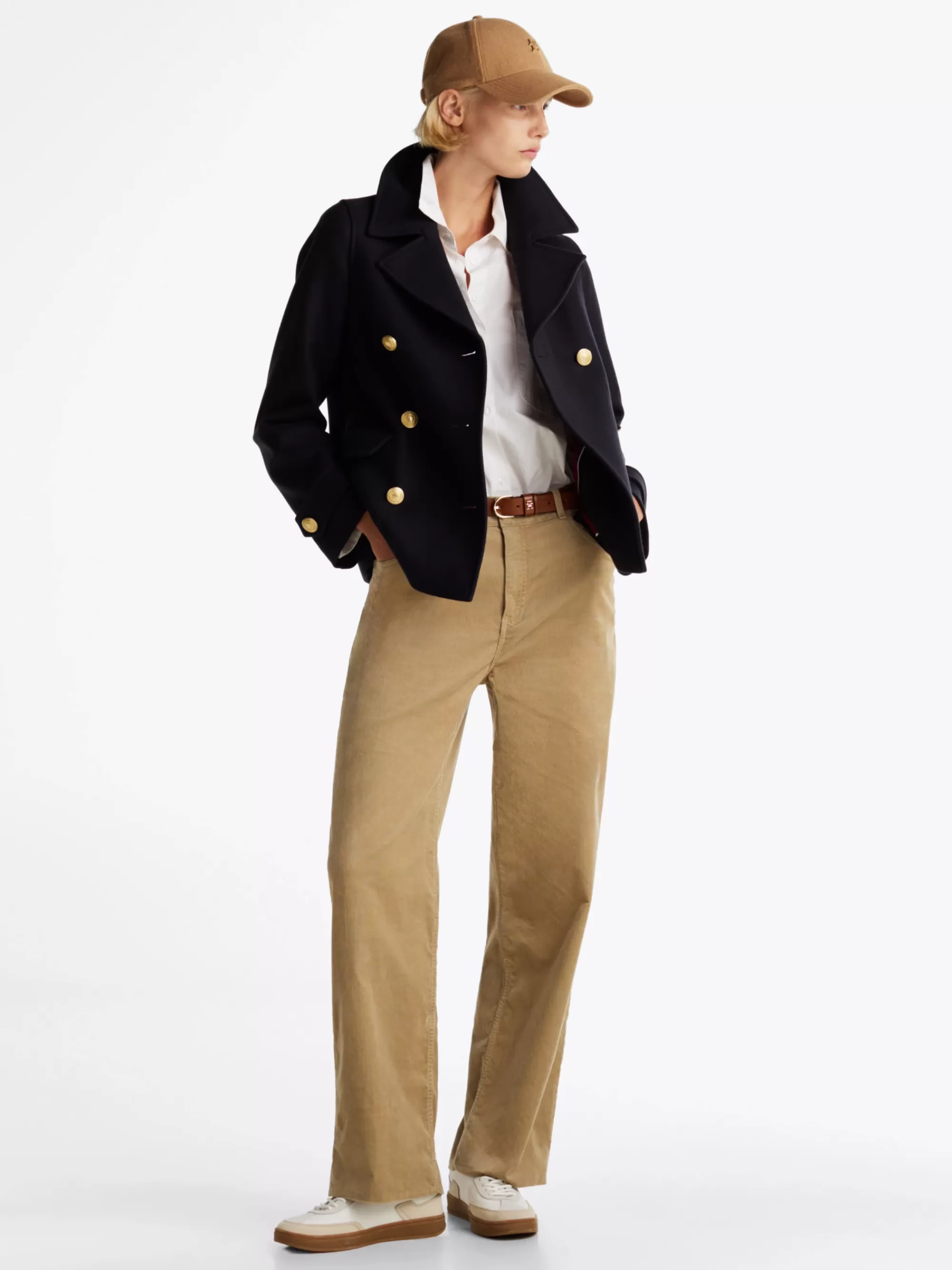 Jassen & Jacks | Wollen Jassen*Tommy Hilfiger Relaxed Fit Double-breasted Jas Met Kasjmier DESERT SKY