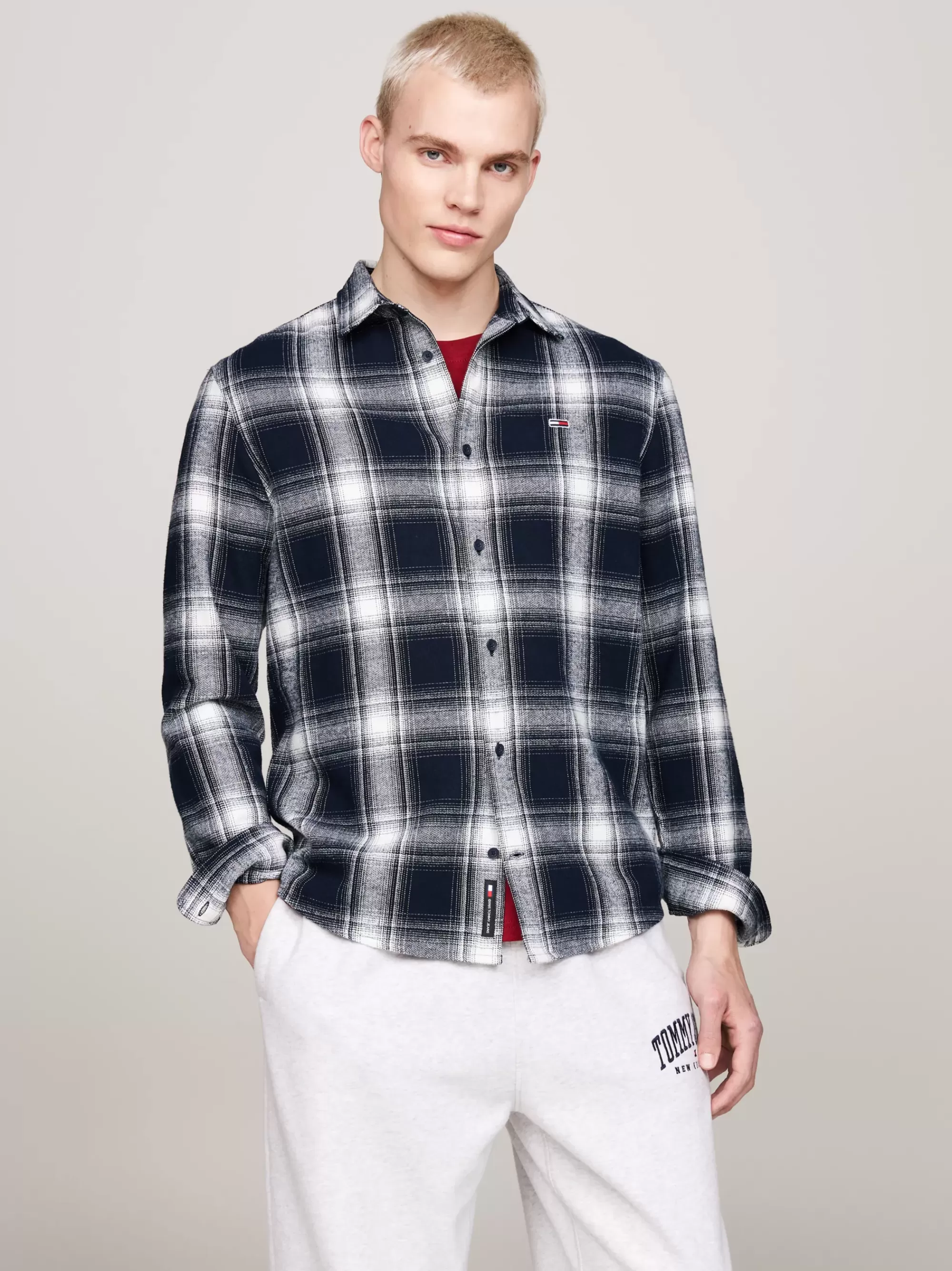 Overhemden*Tommy Hilfiger Relaxed Fit Geruit Overhemd Van Flanel DARK NIGHT NAVY CHECK