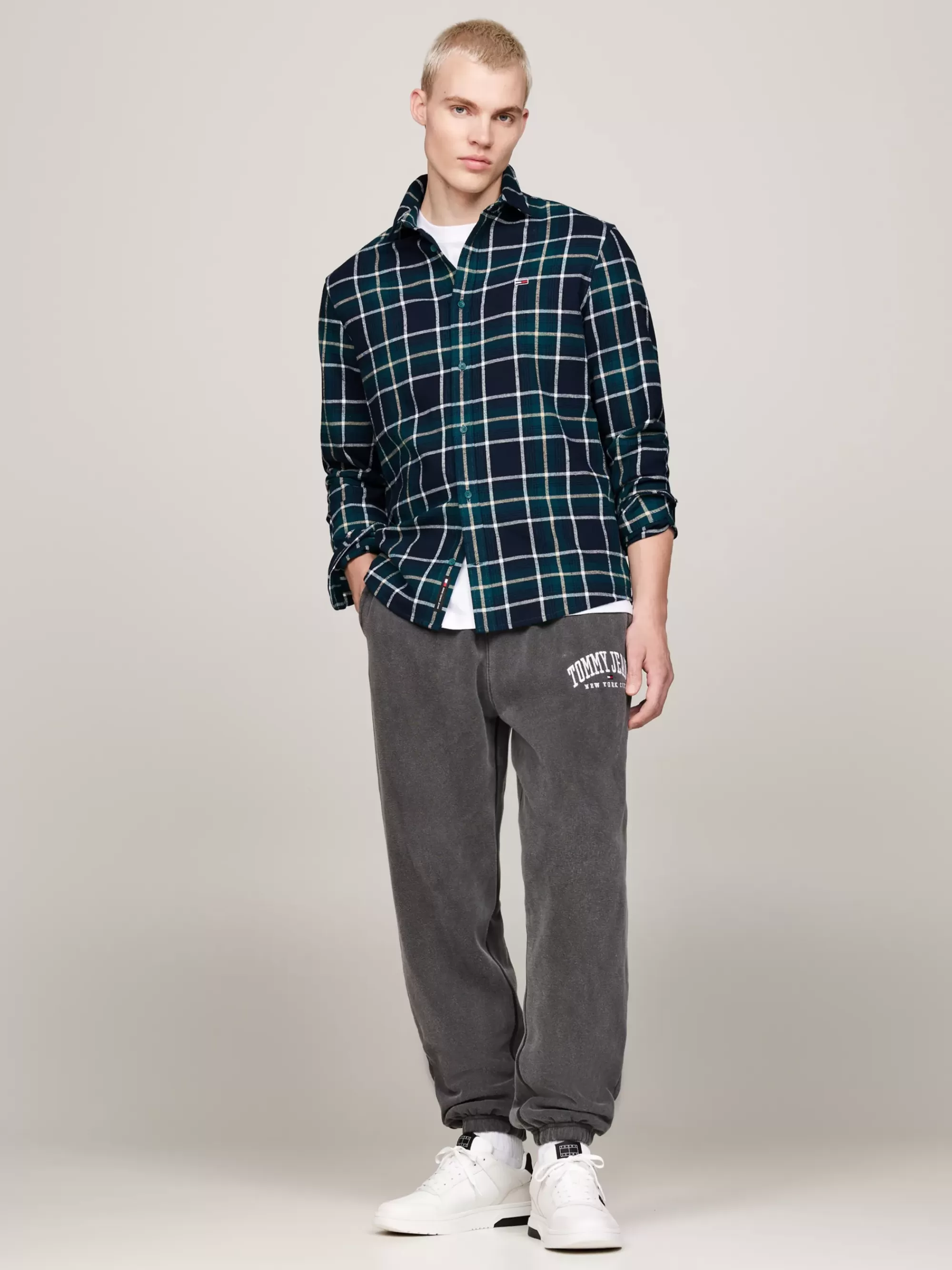 Overhemden*Tommy Hilfiger Relaxed Fit Geruit Overhemd Van Flanel DEEP SEAWATER CHECK