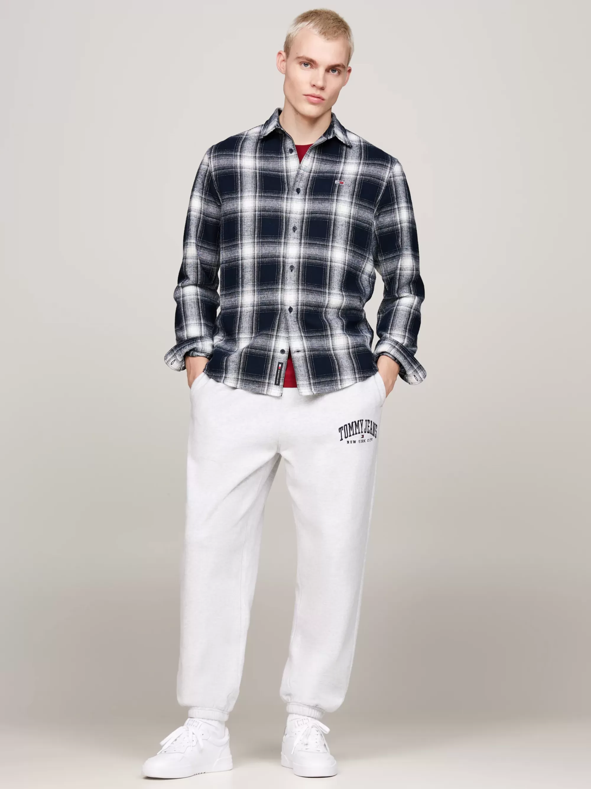 Overhemden*Tommy Hilfiger Relaxed Fit Geruit Overhemd Van Flanel DARK NIGHT NAVY CHECK