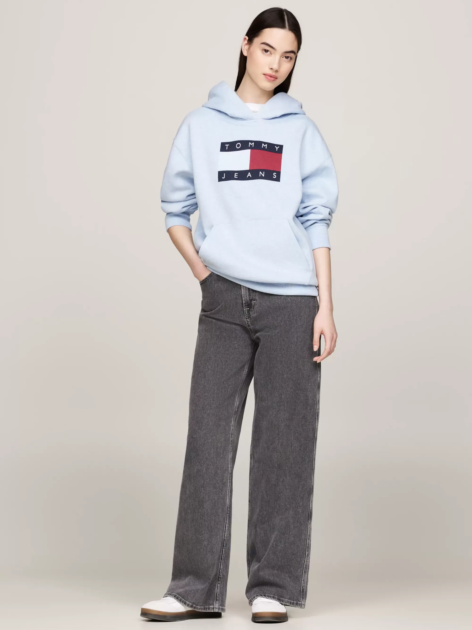 Sweatshirts & Hoodies*Tommy Hilfiger Relaxed Fit Hoodie Van Gemêleerd Katoen VESSEL BLUE MELANGE