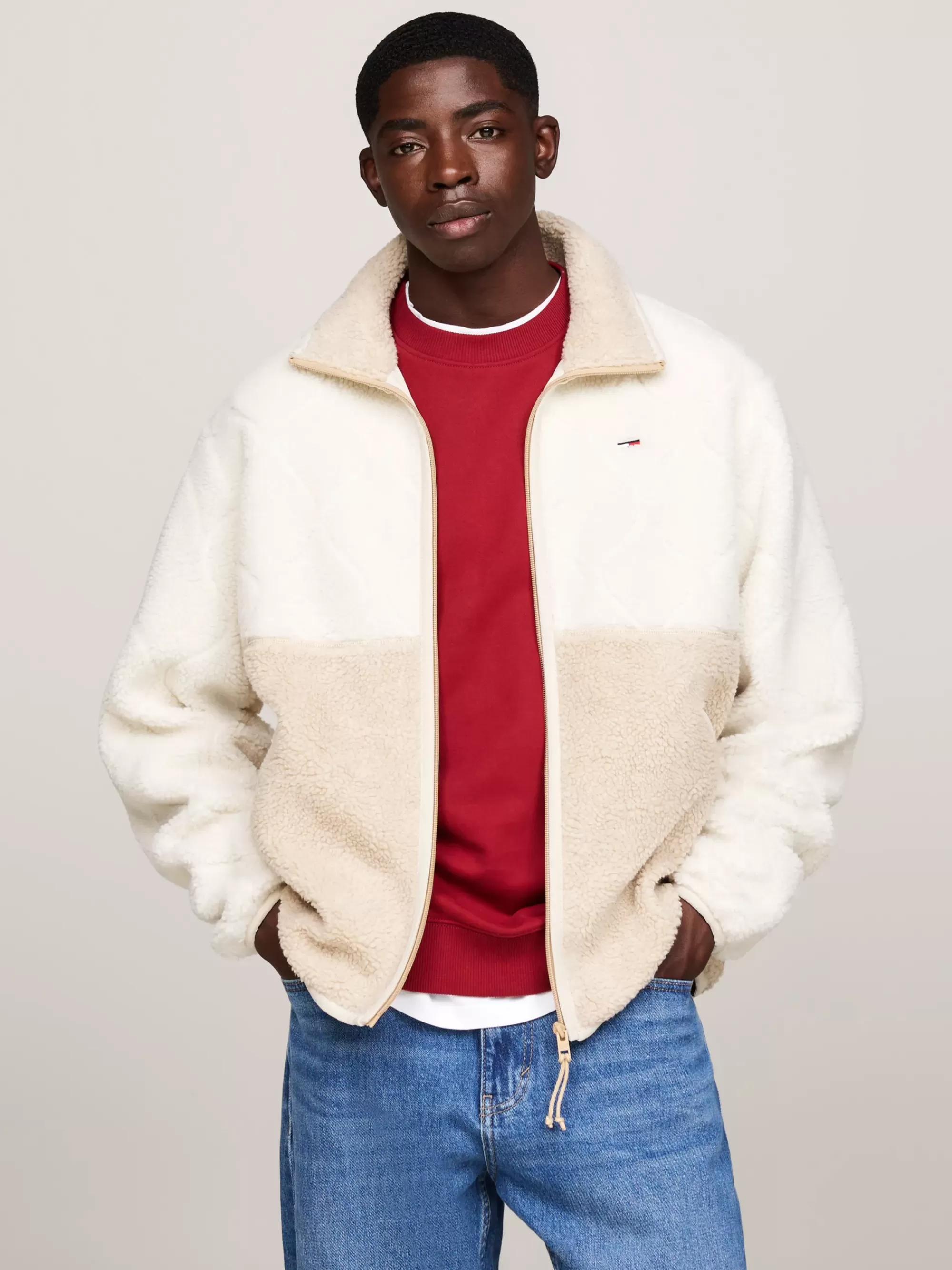Jassen & Jacks | Bomberjacks*Tommy Hilfiger Relaxed Fit Jack Van Teddy Fleece GENTLE GOLD