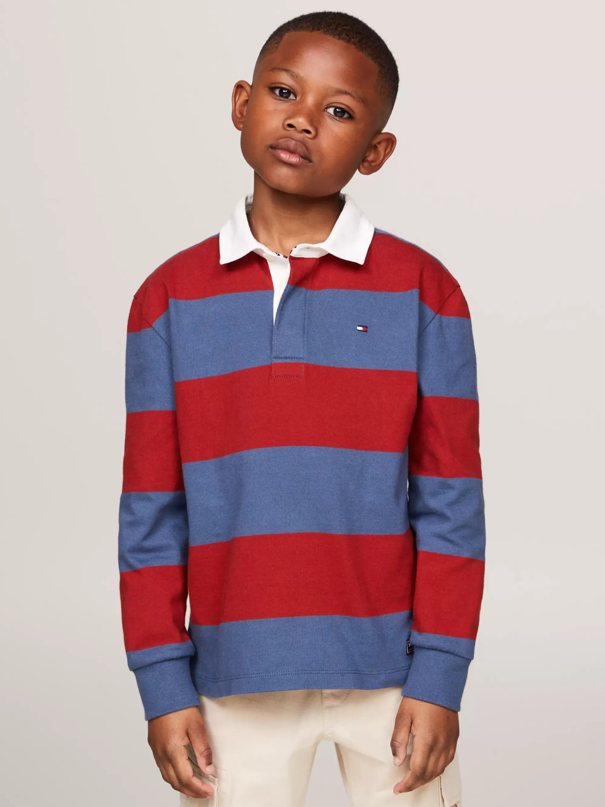 Sweatshirts & Hoodies*Tommy Hilfiger Relaxed Fit Longsleeve Polo Met Rugbystreep RWB COLORBLOCK