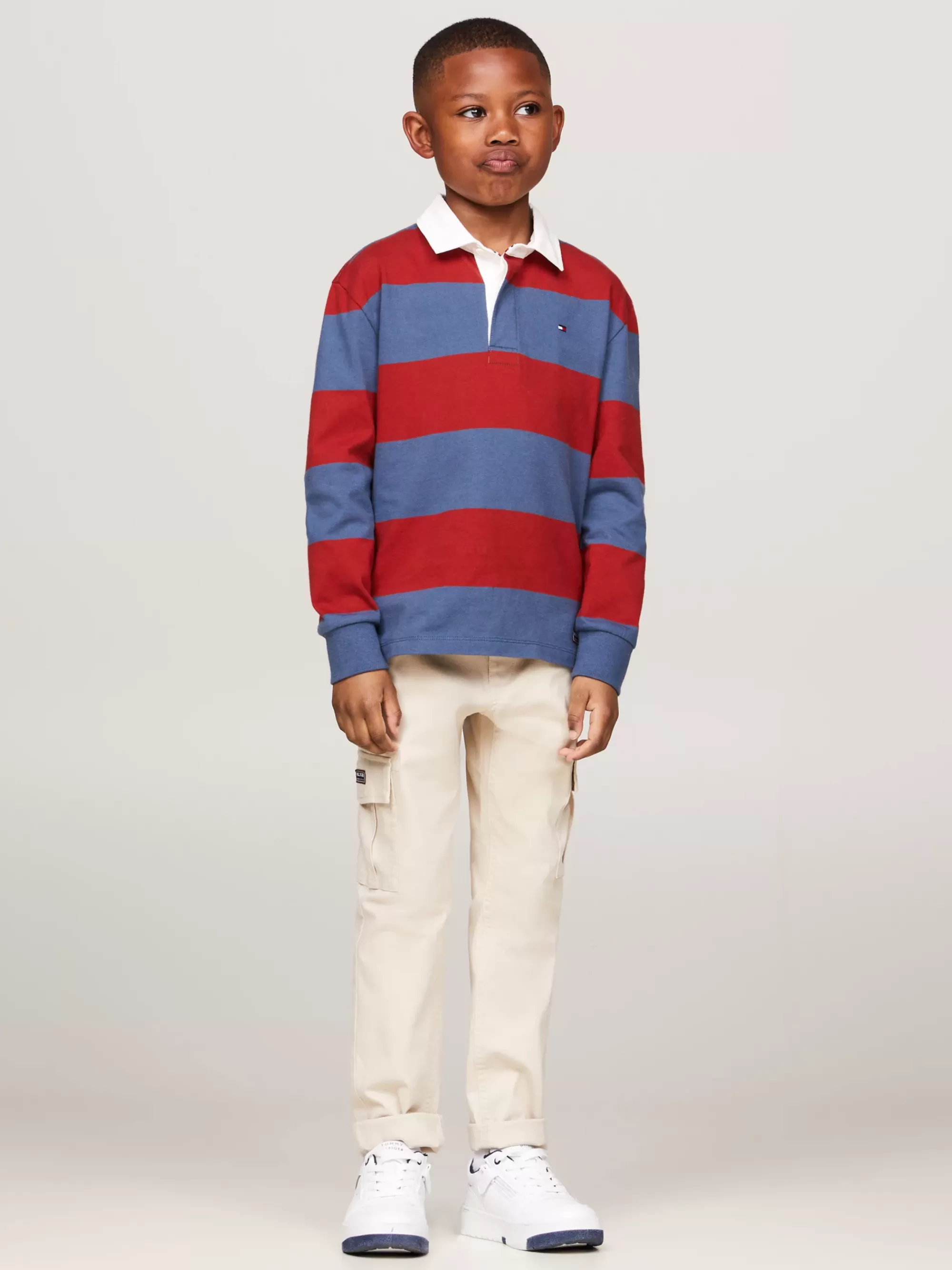 Sweatshirts & Hoodies*Tommy Hilfiger Relaxed Fit Longsleeve Polo Met Rugbystreep RWB COLORBLOCK
