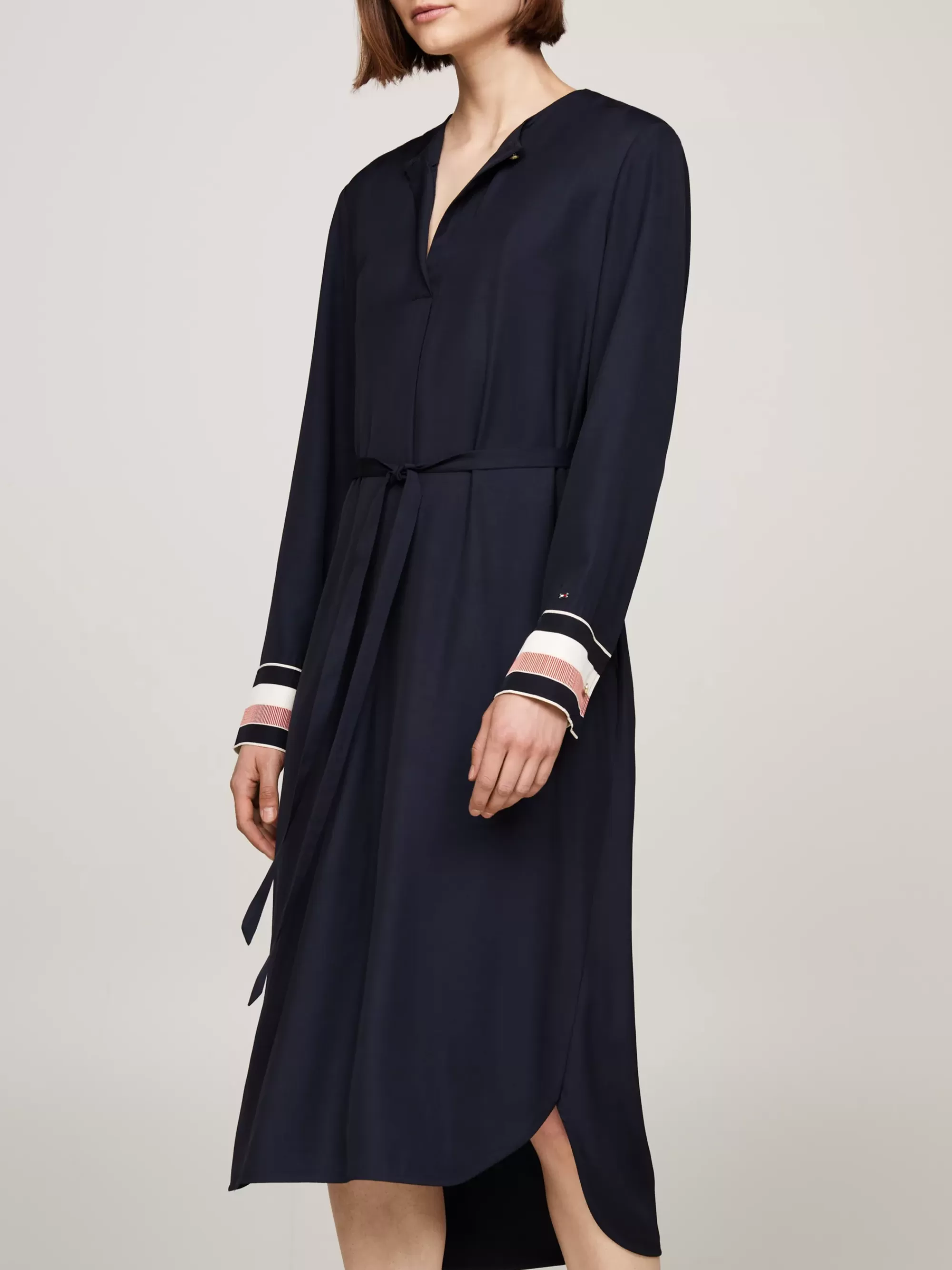 Jurken*Tommy Hilfiger Relaxed Fit Midi-jurk Met Signature-streep DESERT SKY