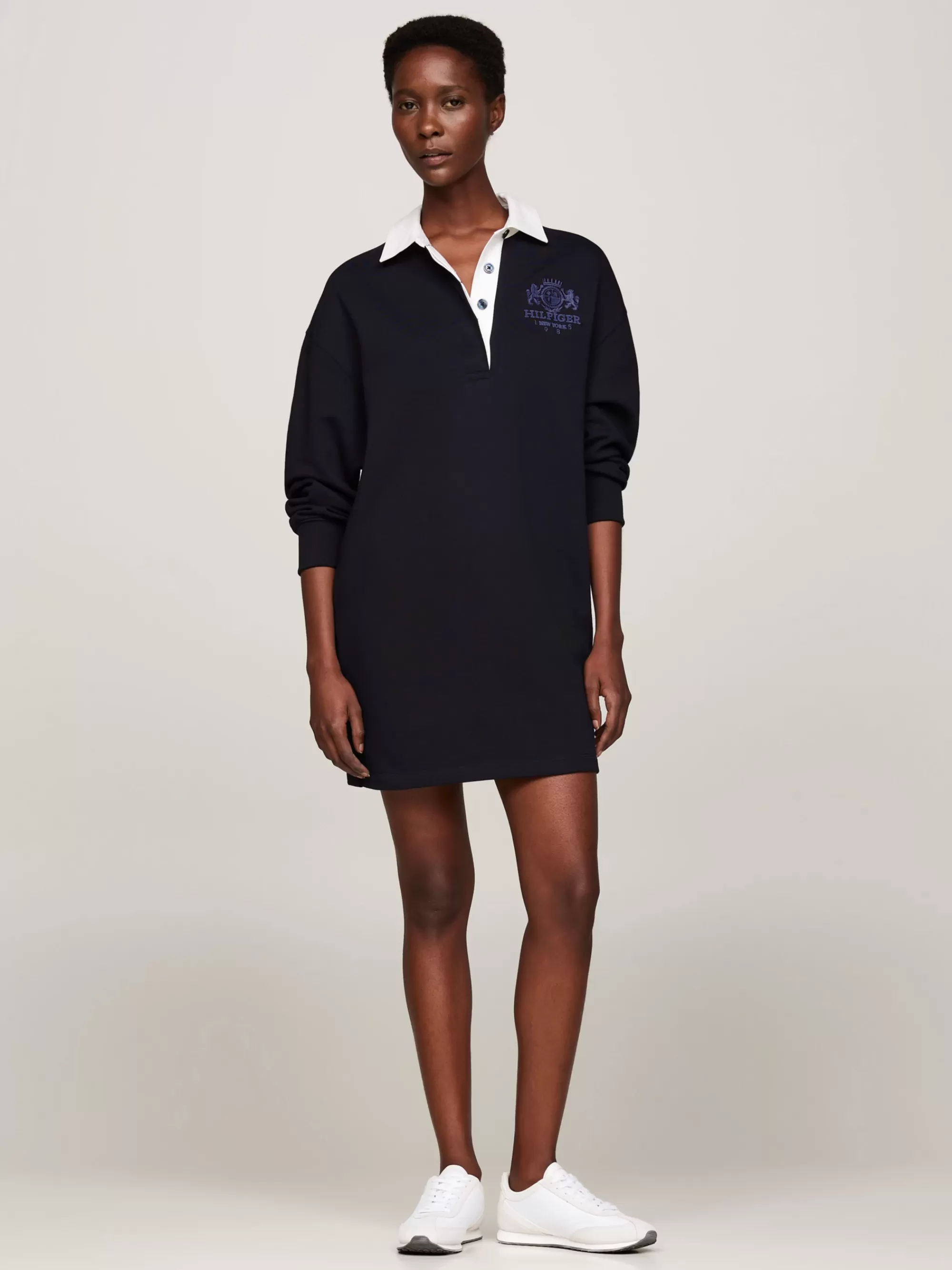 Jurken*Tommy Hilfiger Relaxed Fit Mini-rugbyjurk DESERT SKY